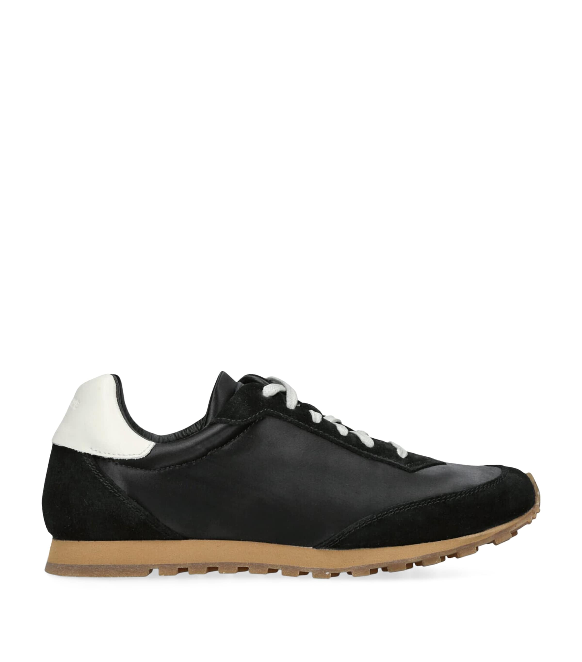 LE MONDE BERYL SATIN-LEATHER SLIM RUNNER SNEAKERS 