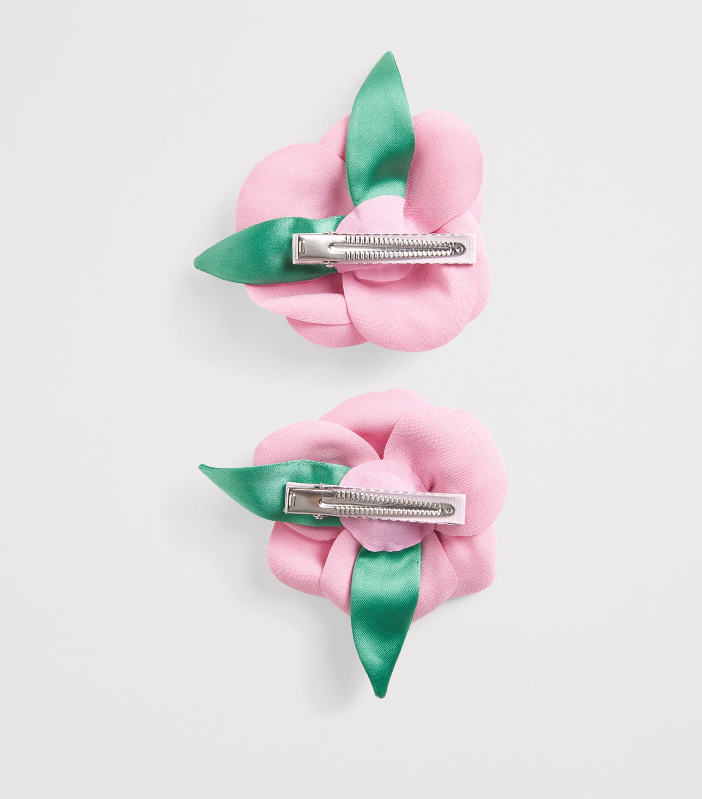 Self-Portrait Kids Rose Hair Clips (Set of 2) Green Image 2
