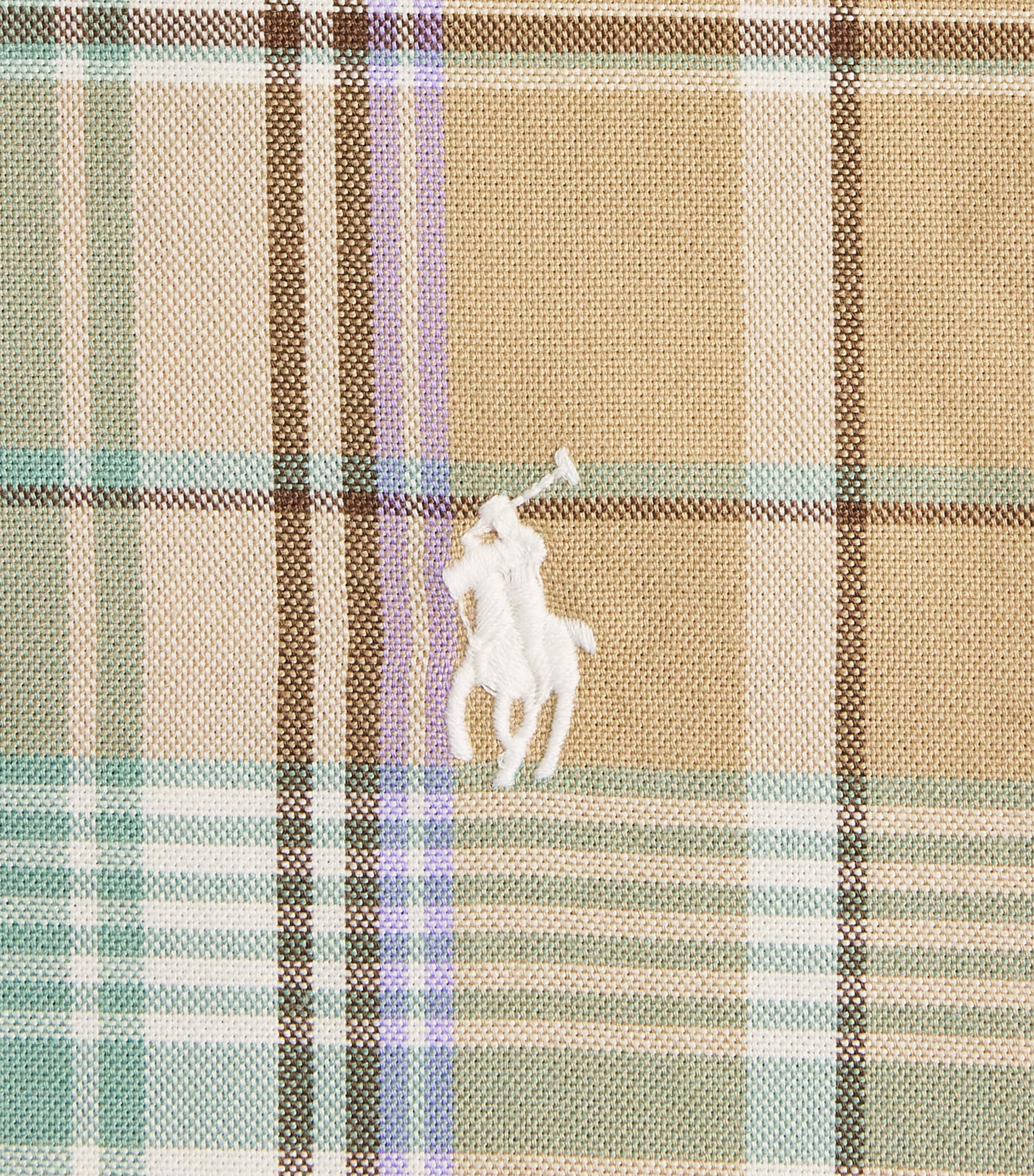 Polo Ralph Lauren Mens Cotton Check Polo Pony Shirt Khk Fd Mnt Mlt Image 6