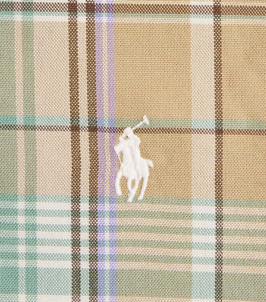 Polo Ralph Lauren Mens Cotton Check Polo Pony Shirt Khk Fd Mnt Mlt Image 6