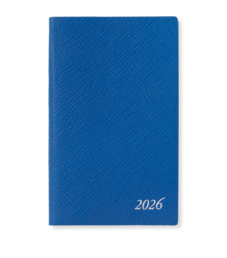 Panama Leather Weekly Diary 2026 CERULEAN Image 1