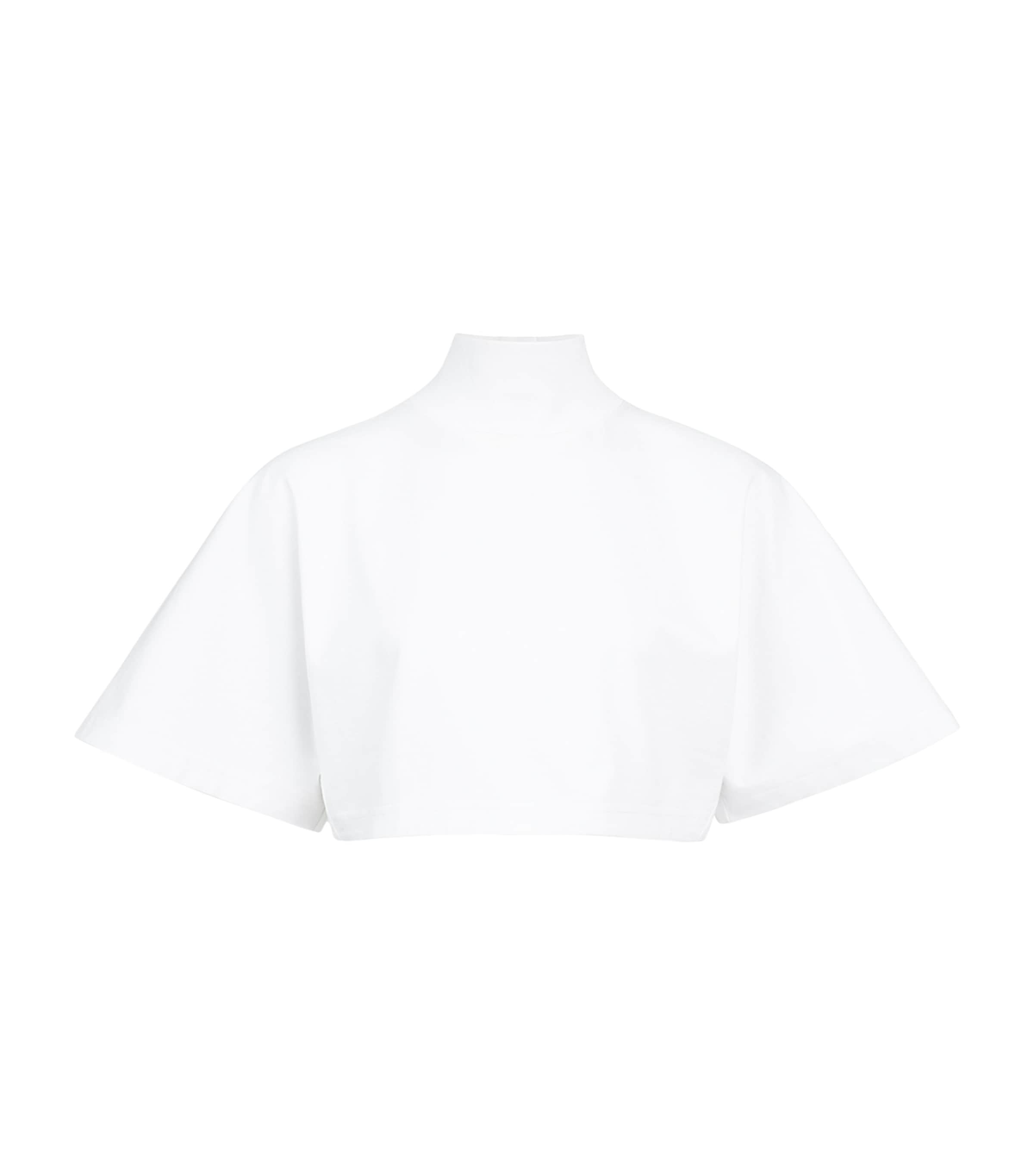 Alaïa Womens Cotton Jersey Cropped T-Shirt White Image 1