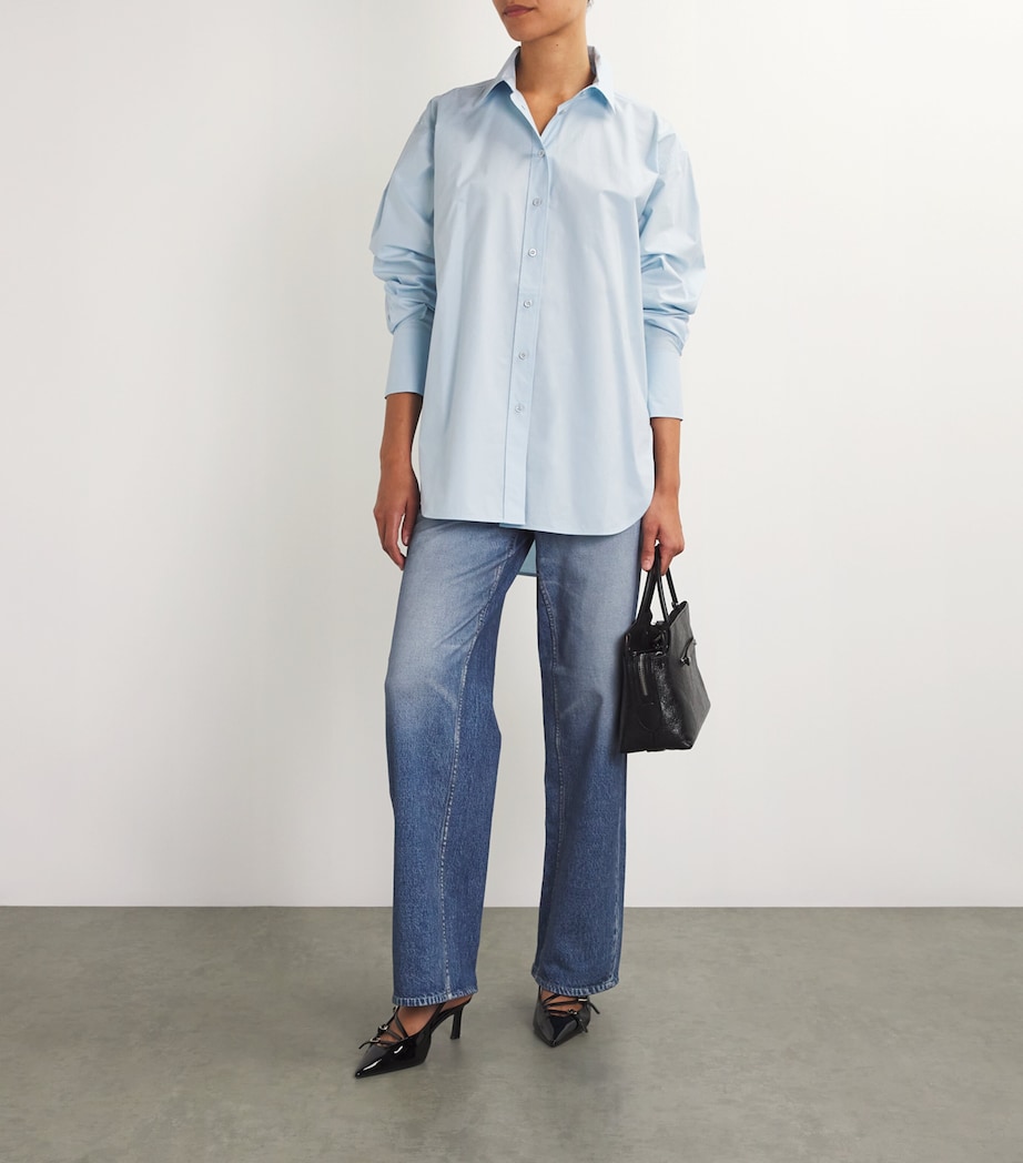 FRAME Womens The Exaggerated Oversized Shirt Light Chambray Image 2