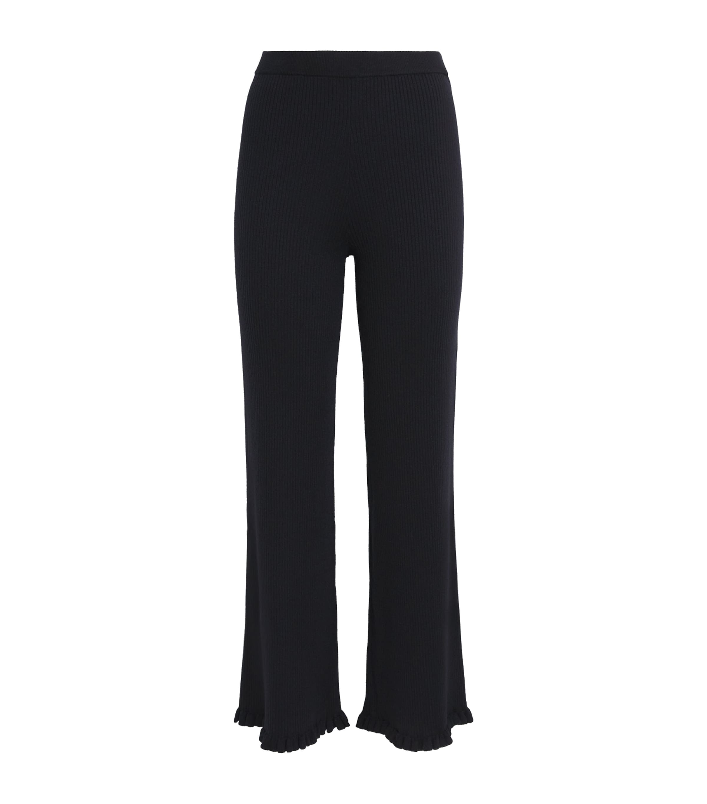 Flared Knitted Trousers NAVY Image 1