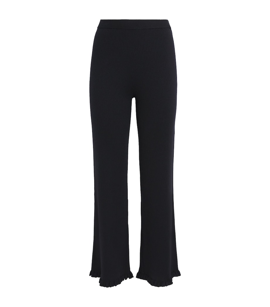 Flared Knitted Trousers NAVY Image 1