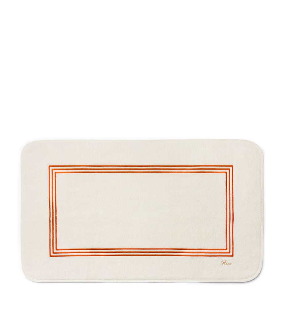 Pratesi Tre Righe Bath Mat (20cm x 35cm) Ivory/orange Image 3