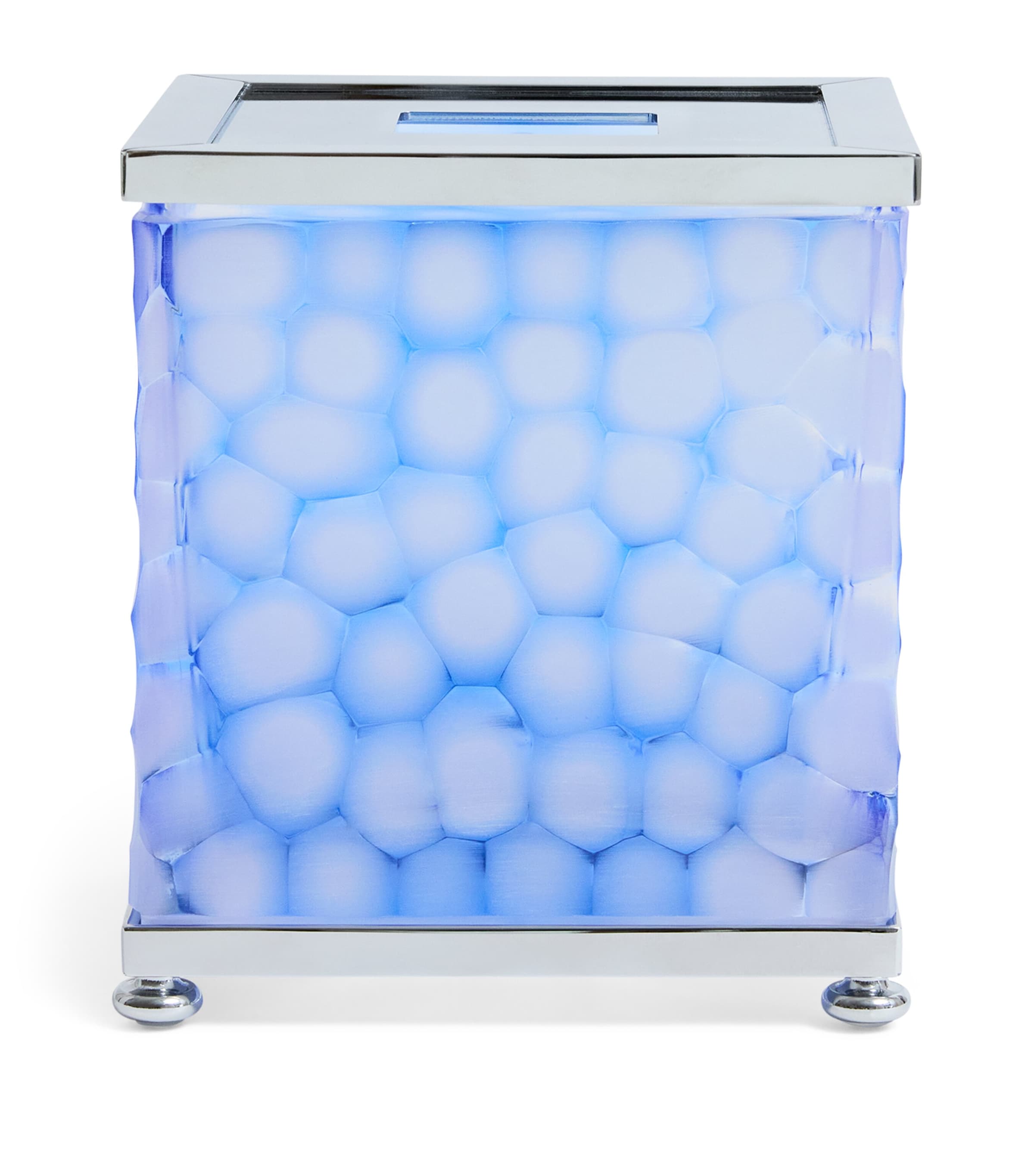 Crystal Ocean Honeycomb Tissue Box BLUE/CHROME Image 1
