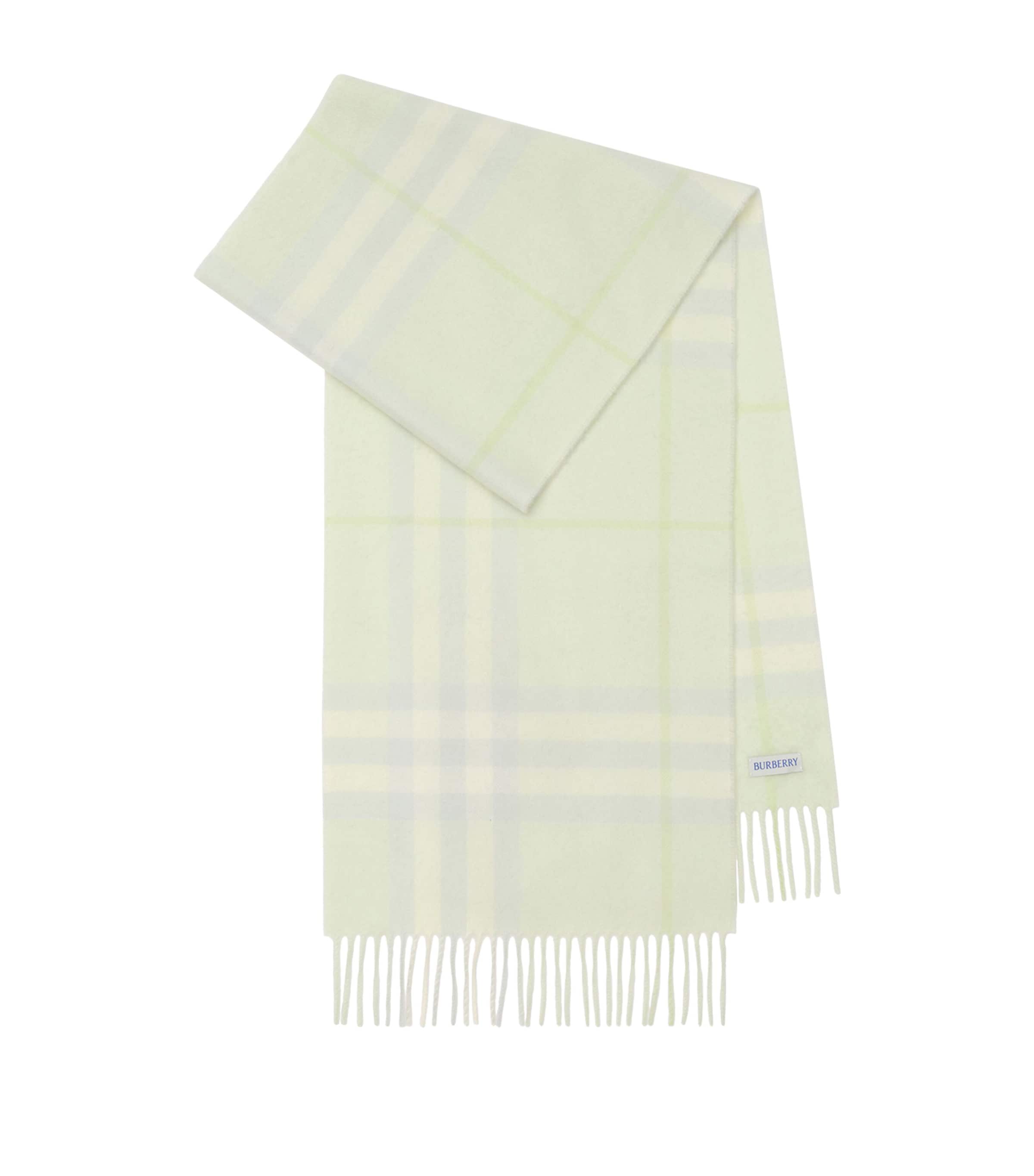 Burberry Cashmere Check Scarf Mint Green Image 1