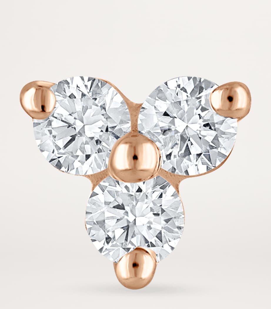 Gold Diamond Trinity Threaded Stud Earring (4.5mm) ROSE GOLD Image 3