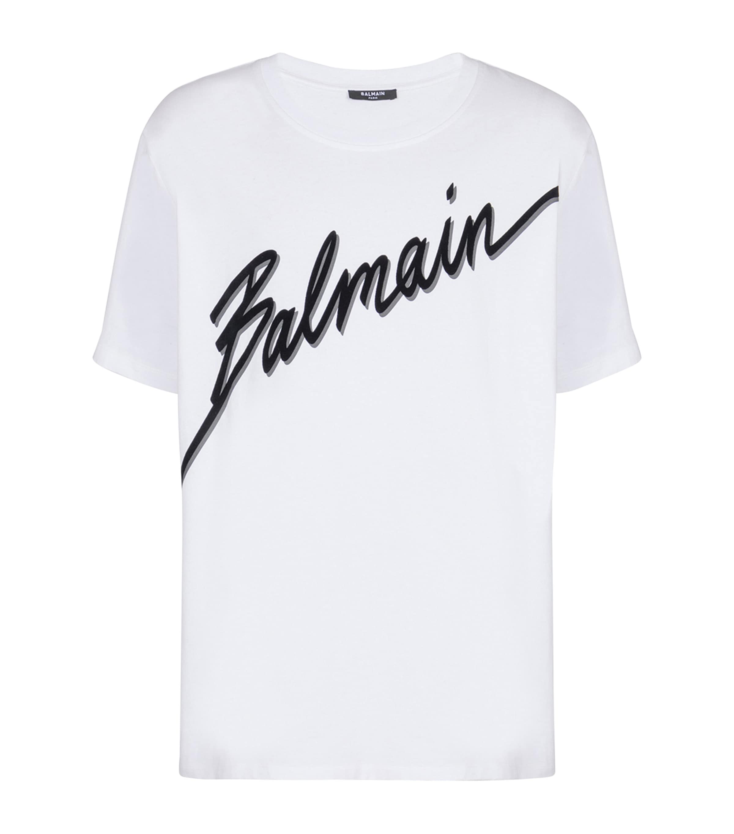 Balmain Cotton Logo Print T Shirt Harrods UK