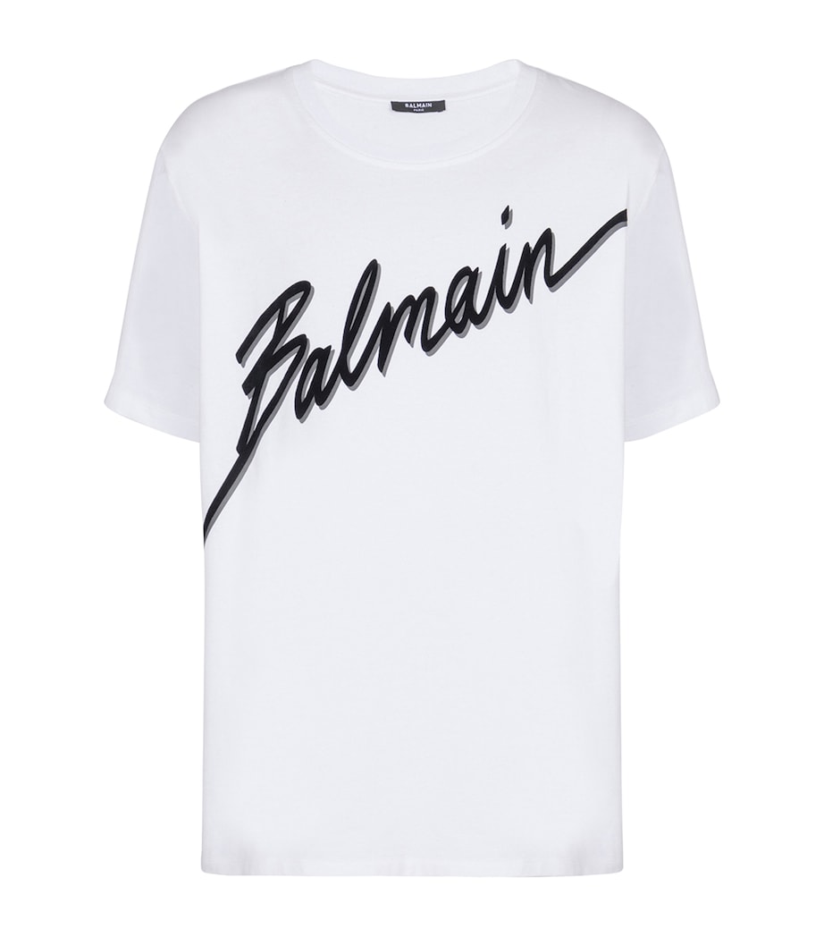 Cotton Logo Print T-Shirt GAB BLANC/NOIR Image 1
