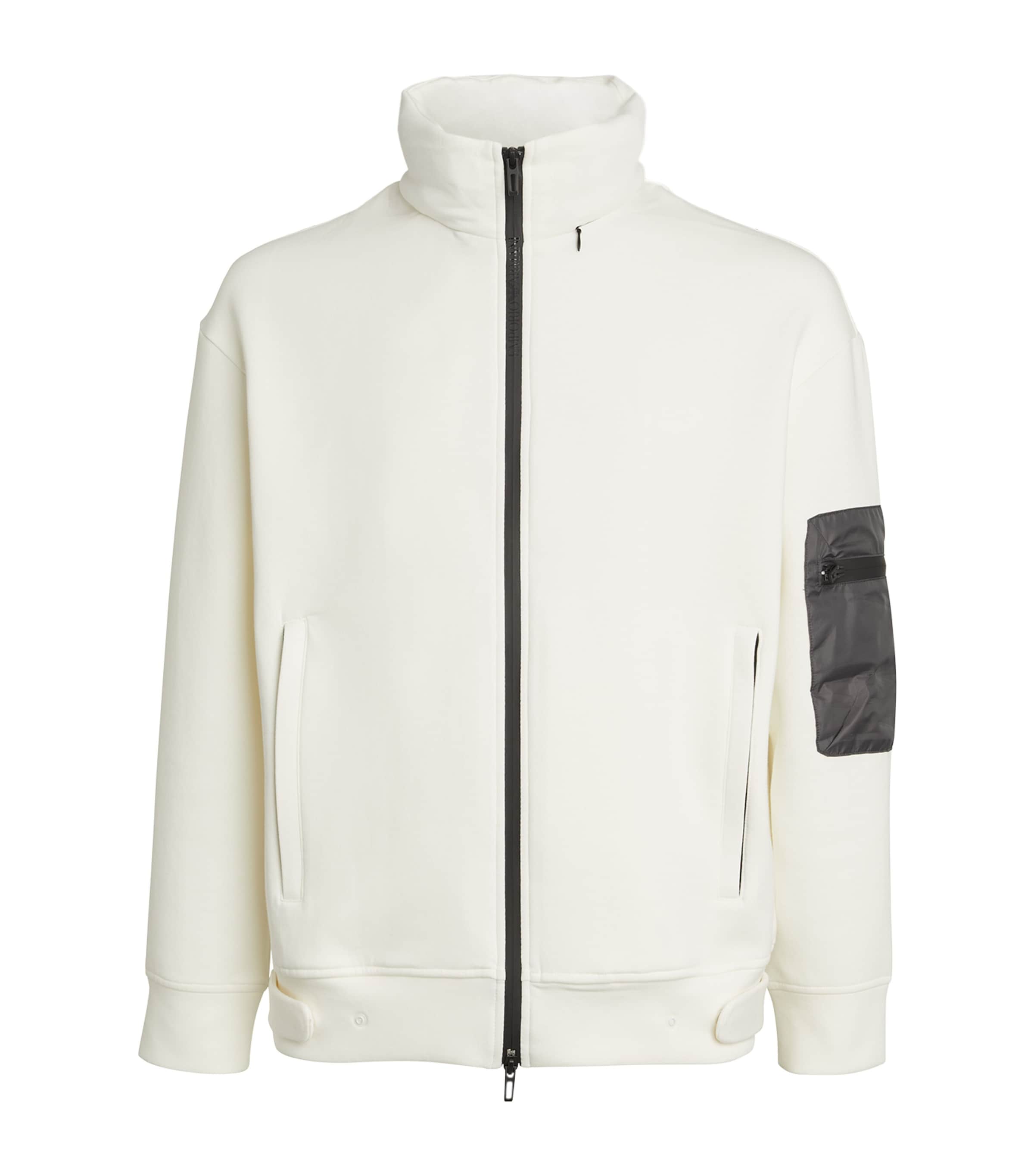 Emporio Armani Sleeve-pocket Hoodie In White