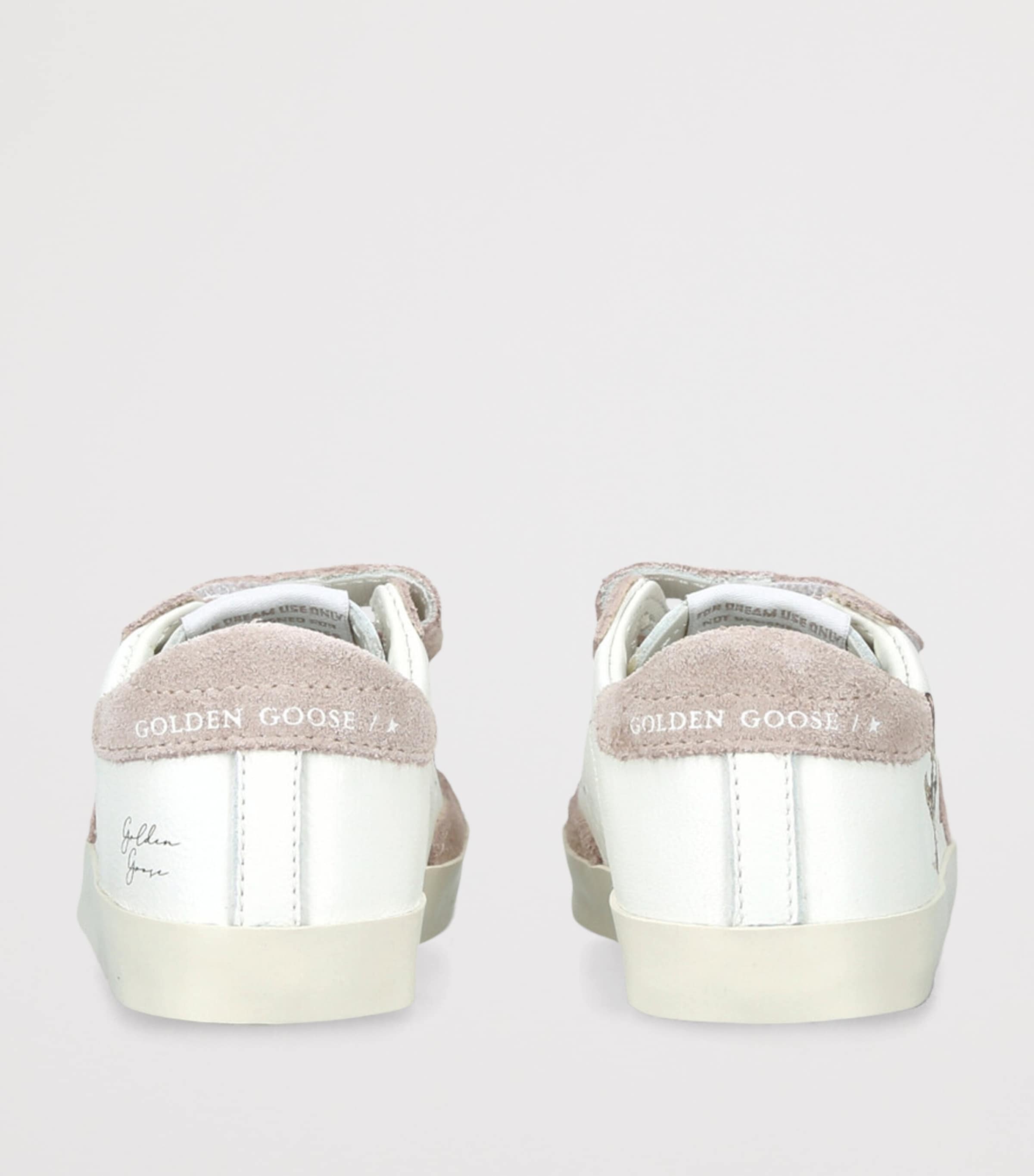 Leather-Suede Baby School Sneakers WHITE/OTH Image 2