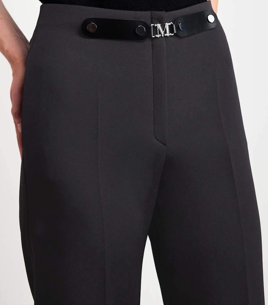 Belt-Detail Cropped Trousers BLACK Image 6