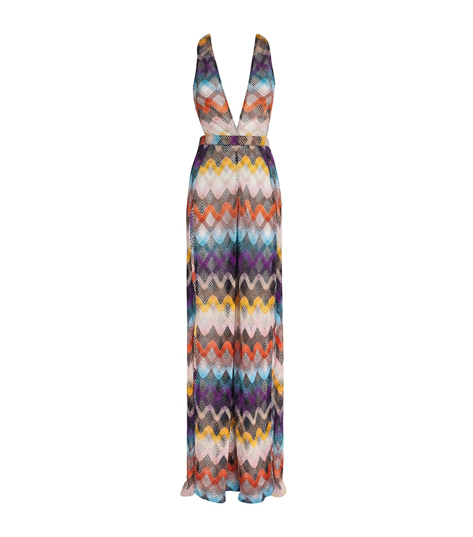 Zigzag Plunge-Neck Jumpsuit SM9QM MULTI DARK Image 1