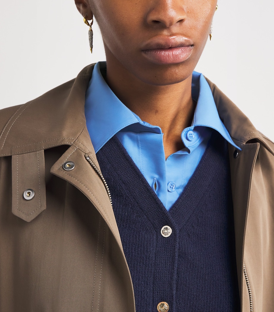 Wool Shirt-Style Cardigan NAVY Image 7