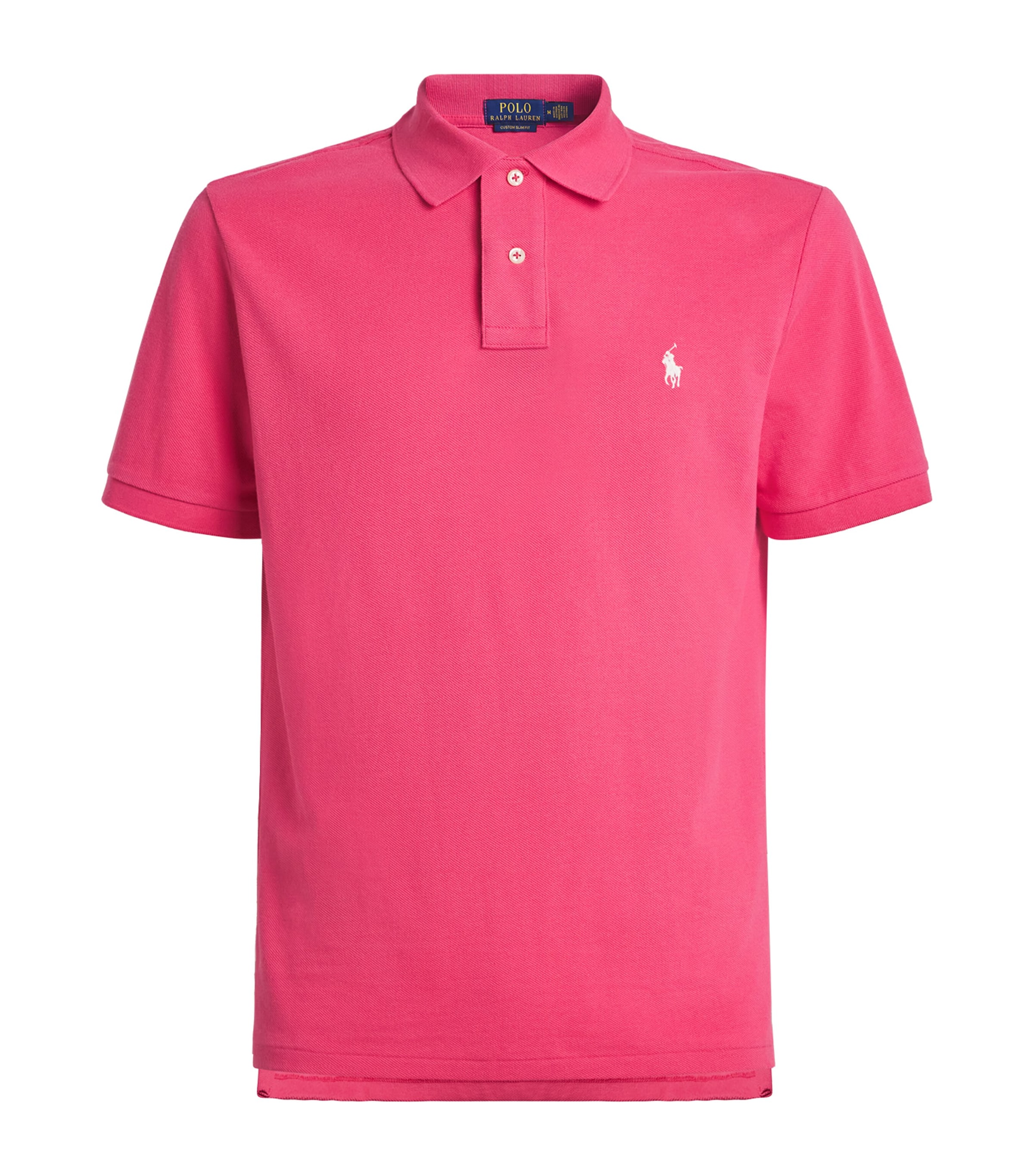 Polo Ralph Lauren Mens Cotton Mesh Custom-Fit Polo Shirt Hot Pink Image 1
