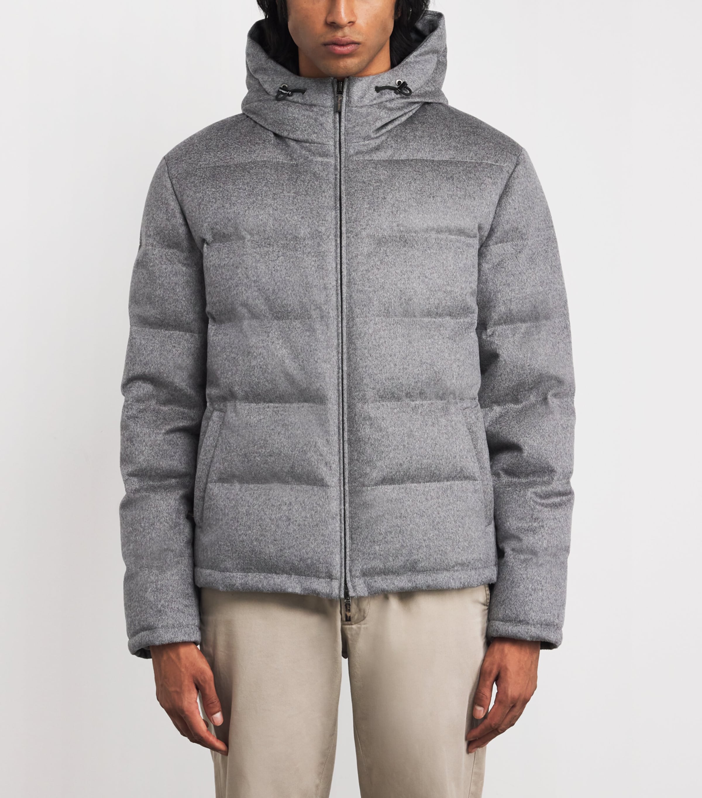 Cashmere-Blend Down Jacket 15 GREY Image 3