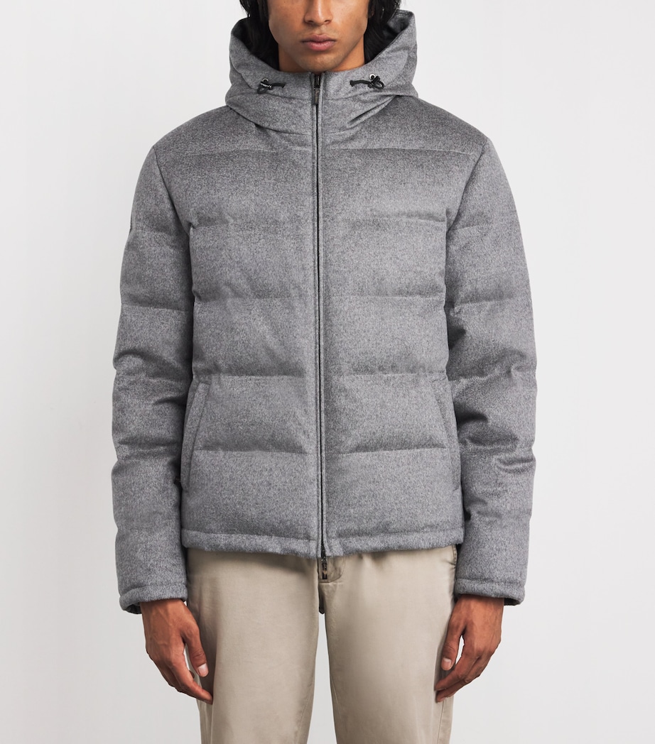Cashmere-Blend Down Jacket 15 GREY Image 3