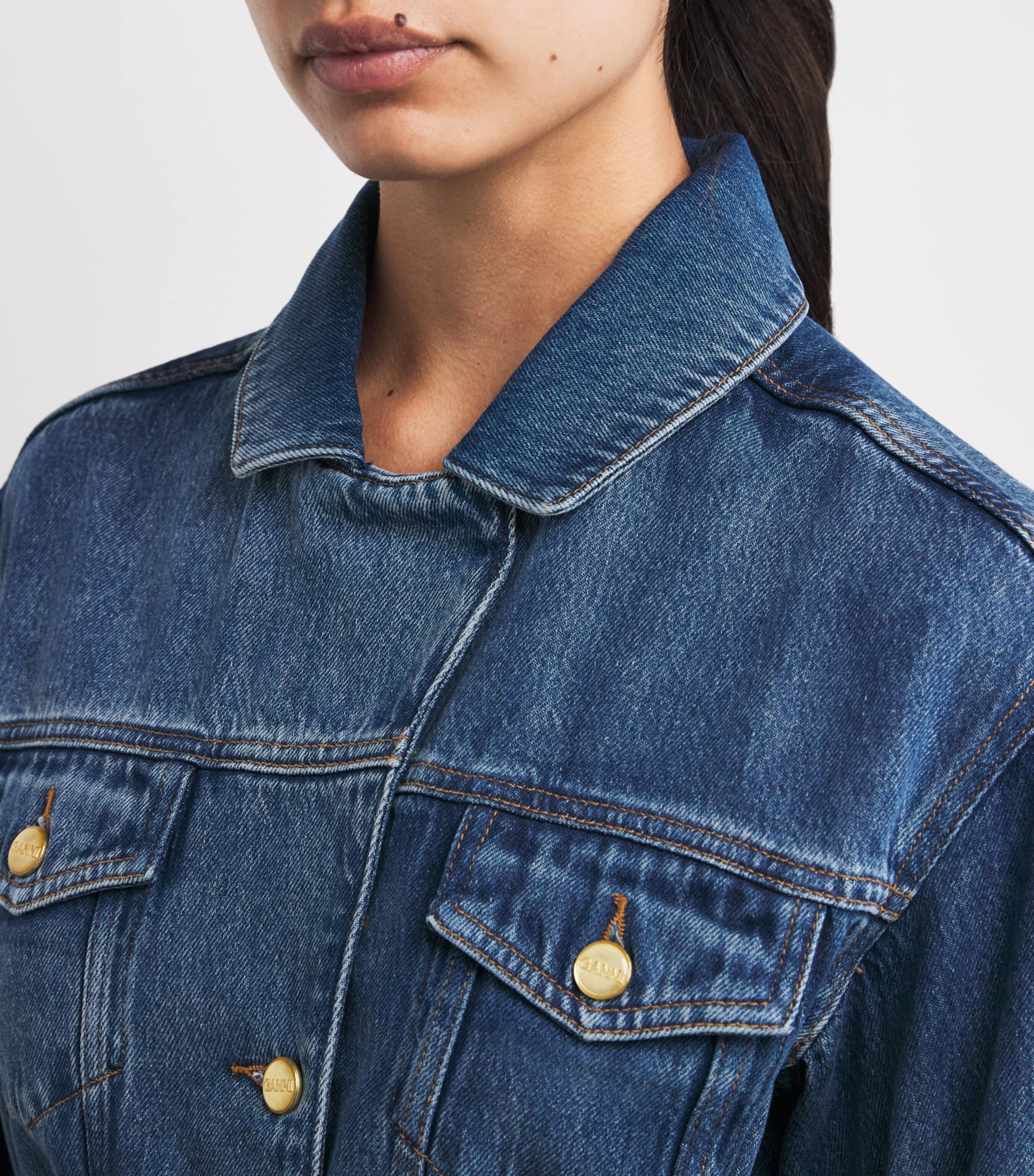 ★E.B.M★ Belted Washed Denim Jacket EMP2DJK040 UltraSoft Belted Denim Jacket | Gap