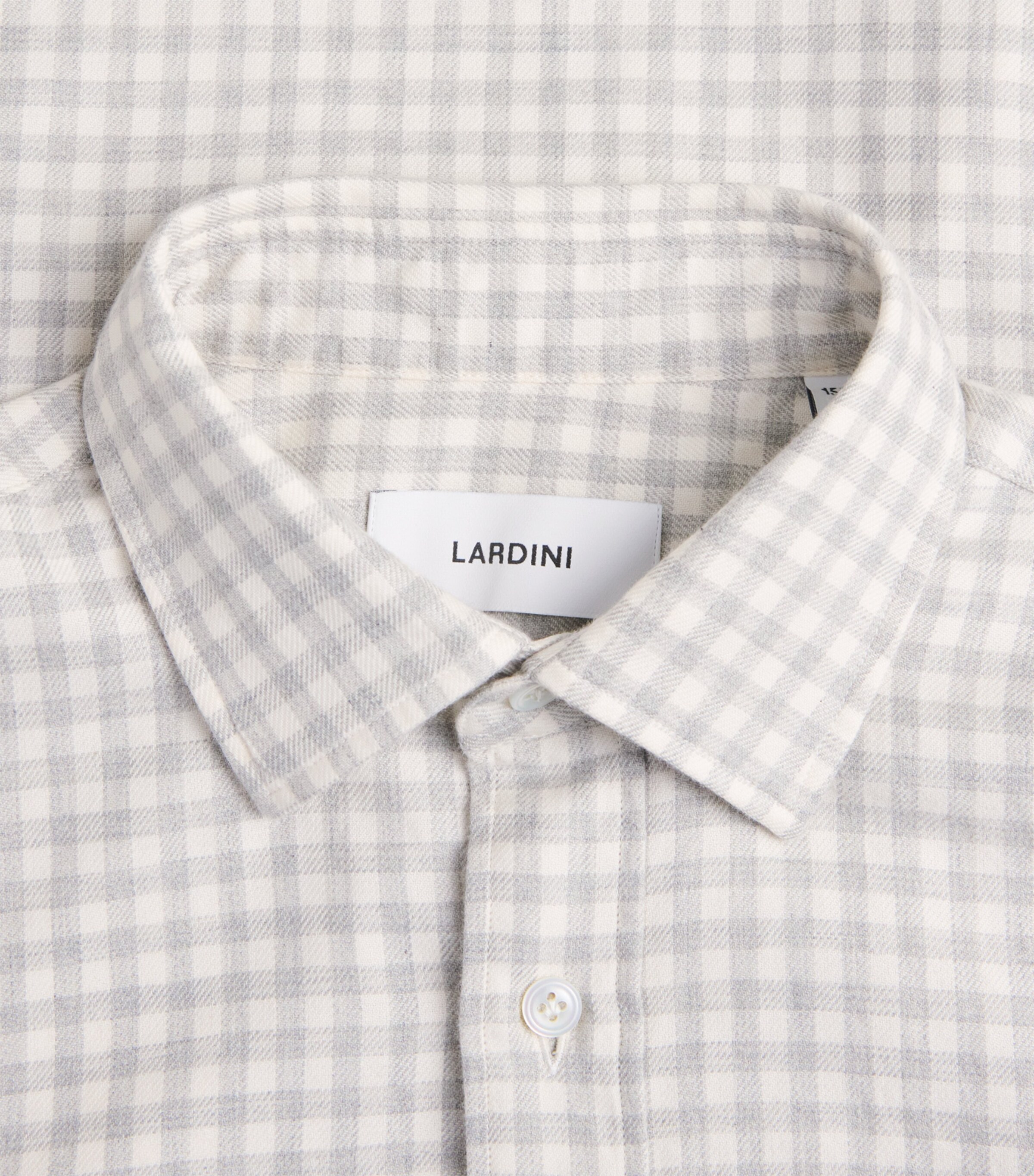 Lardini Mens Cotton Check Shirt Pdp Grey/white Image 6
