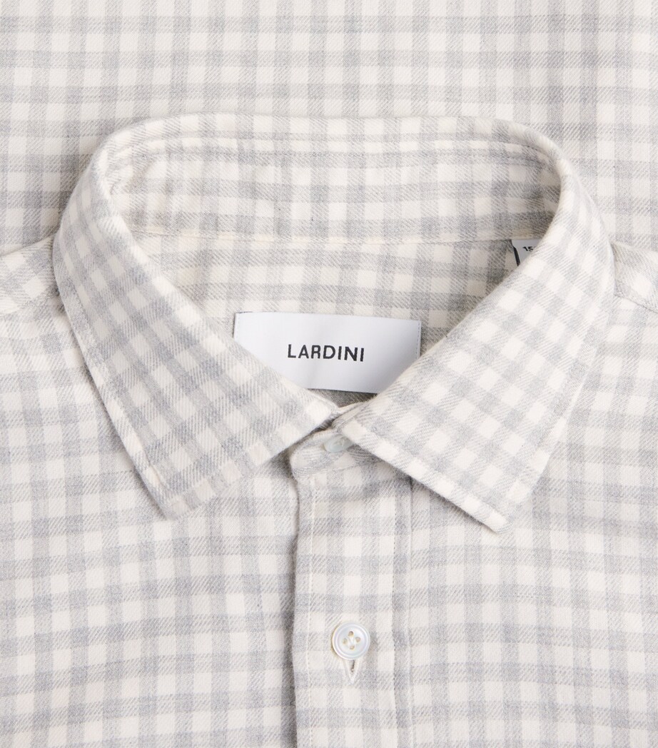 Lardini Mens Cotton Check Shirt Pdp Grey/white Image 6