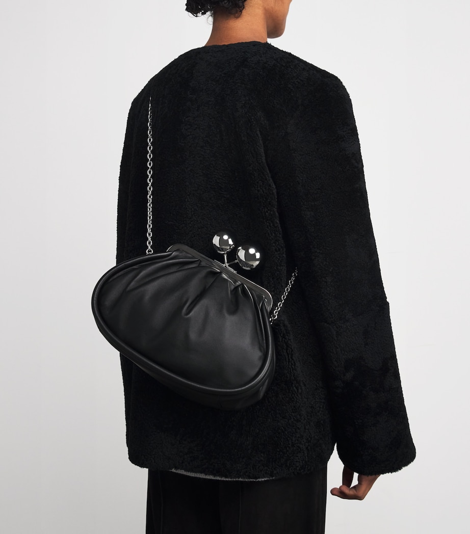 Medium Leather Pasticcino Clutch Bag BLACK Image 5