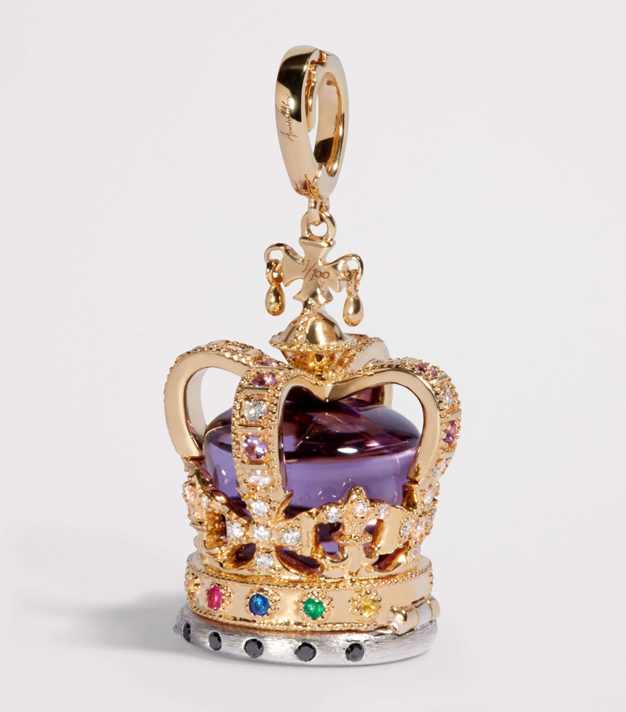 Annoushka Yellow Gold, Diamond and Amethyst Coronation Crown Locket ...