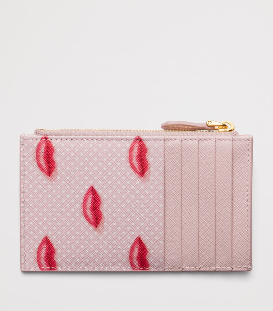 Saffiano Leather Zip Card Holder F0E18 Image 3