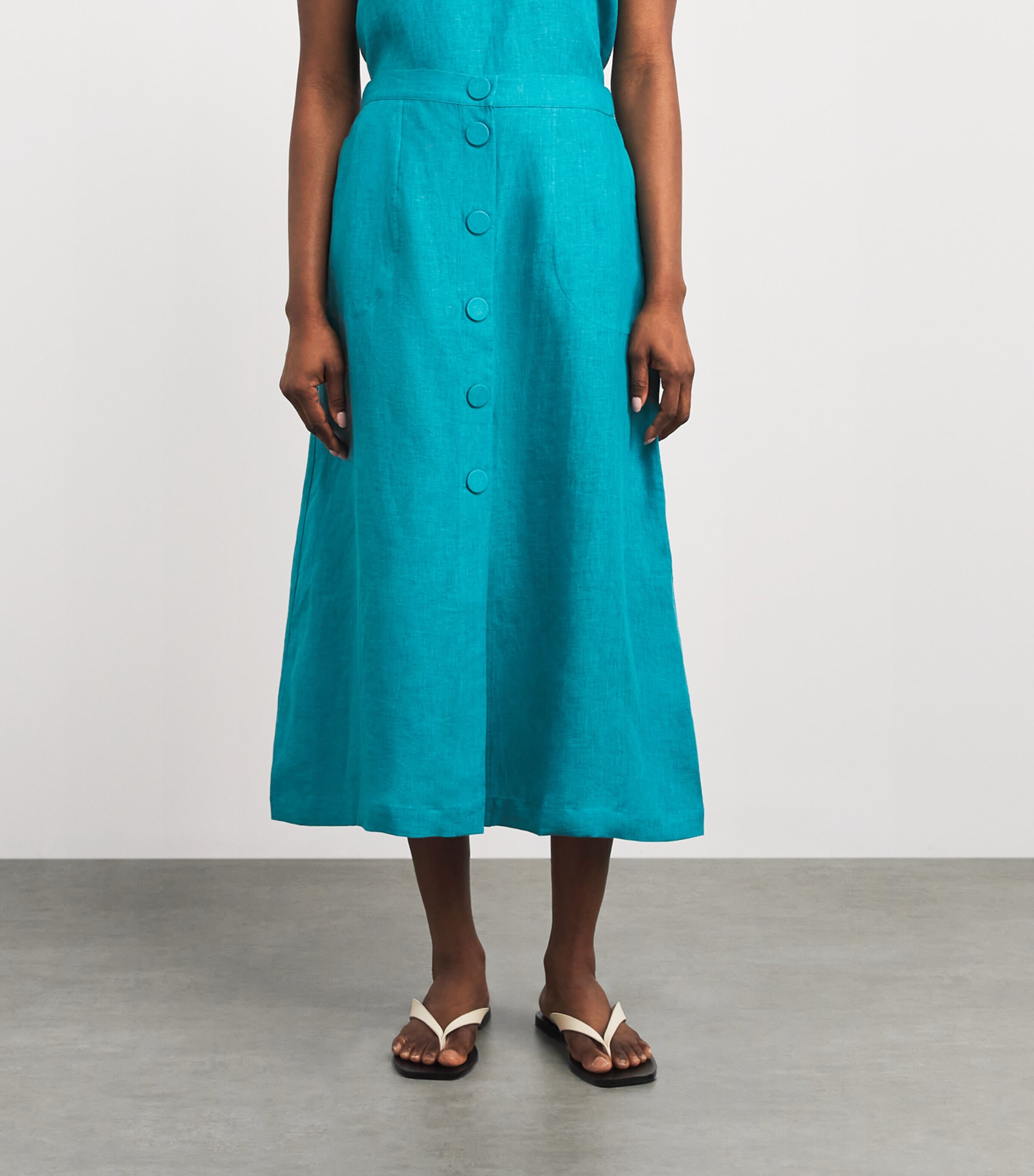 Eres Womens Linen Amusante Midi Skirt Persane Image 4