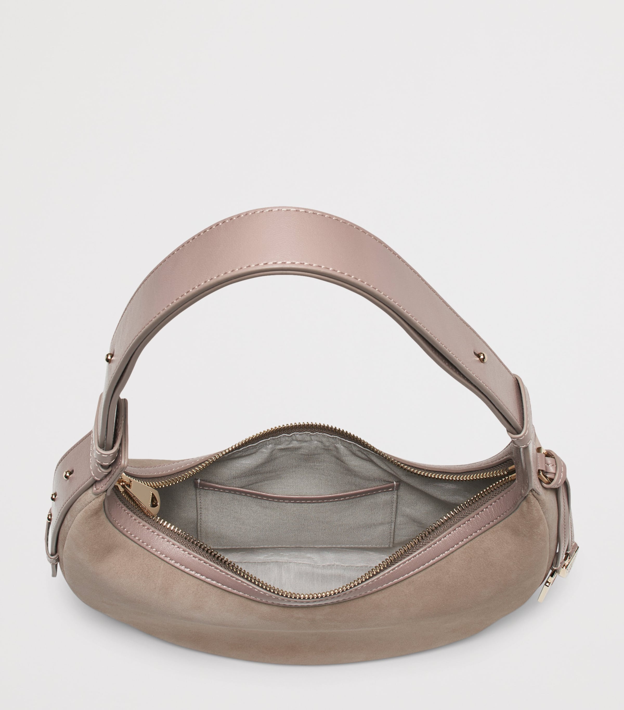 Aspinal Of London Small Leather Soho Crescent Shoulder Bag Moleskin Image 4