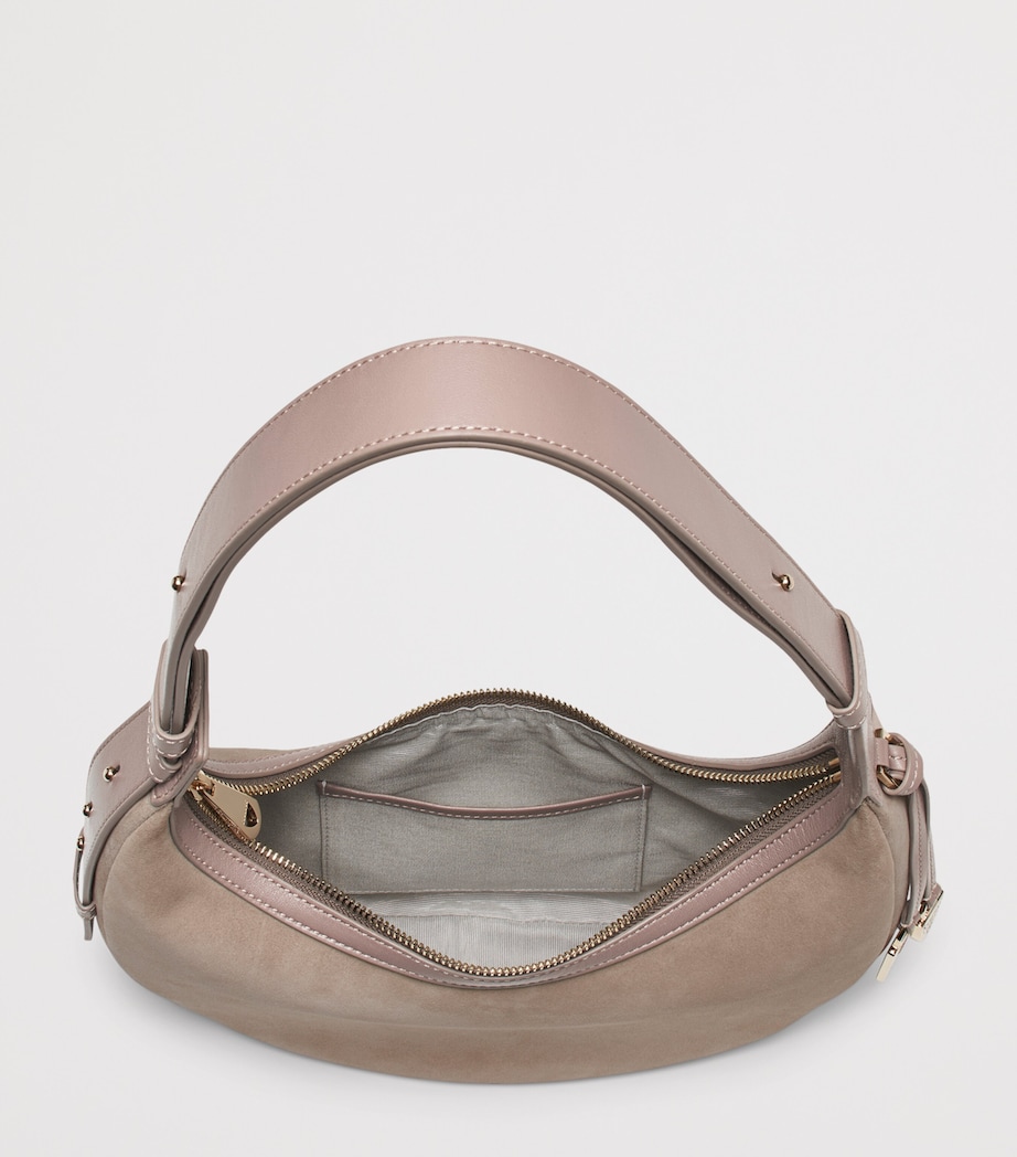 Aspinal Of London Small Leather Soho Crescent Shoulder Bag Moleskin Image 4