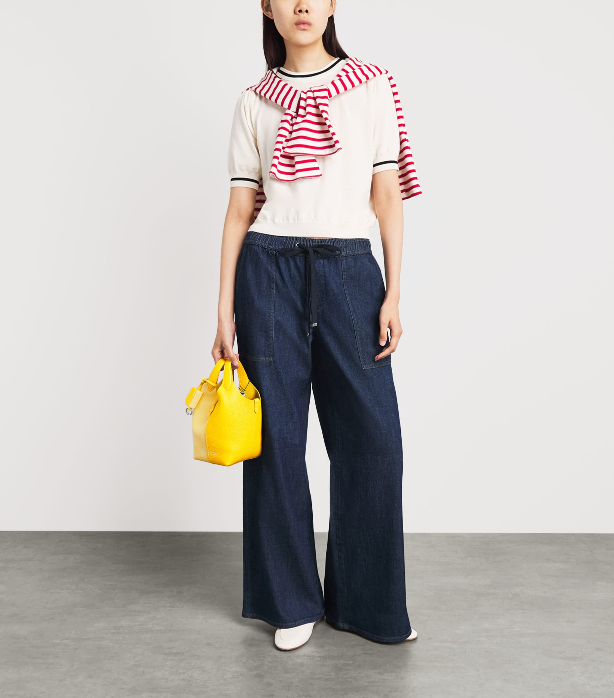 7 For All Mankind Womens Denim-Effect Utility Drawstring Halona Image 2