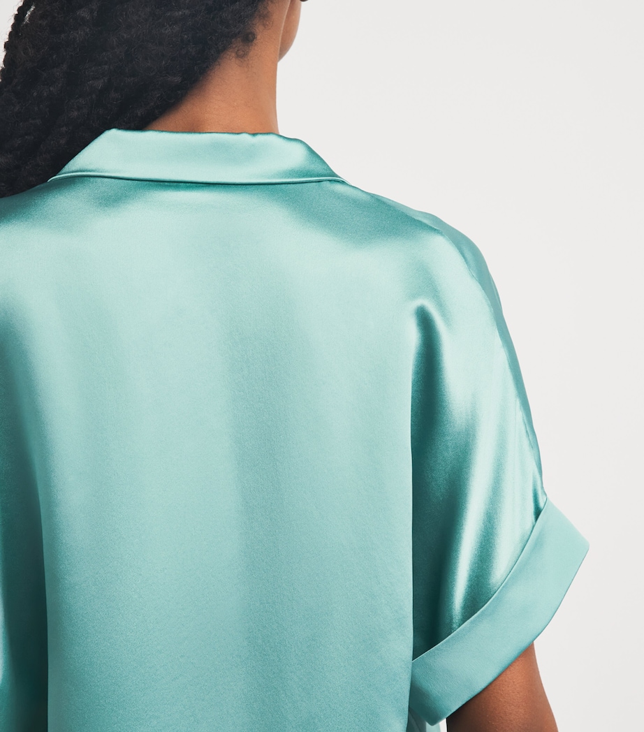 Eleventy Womens Silk Short-Sleeve Shirt Giada Image 3
