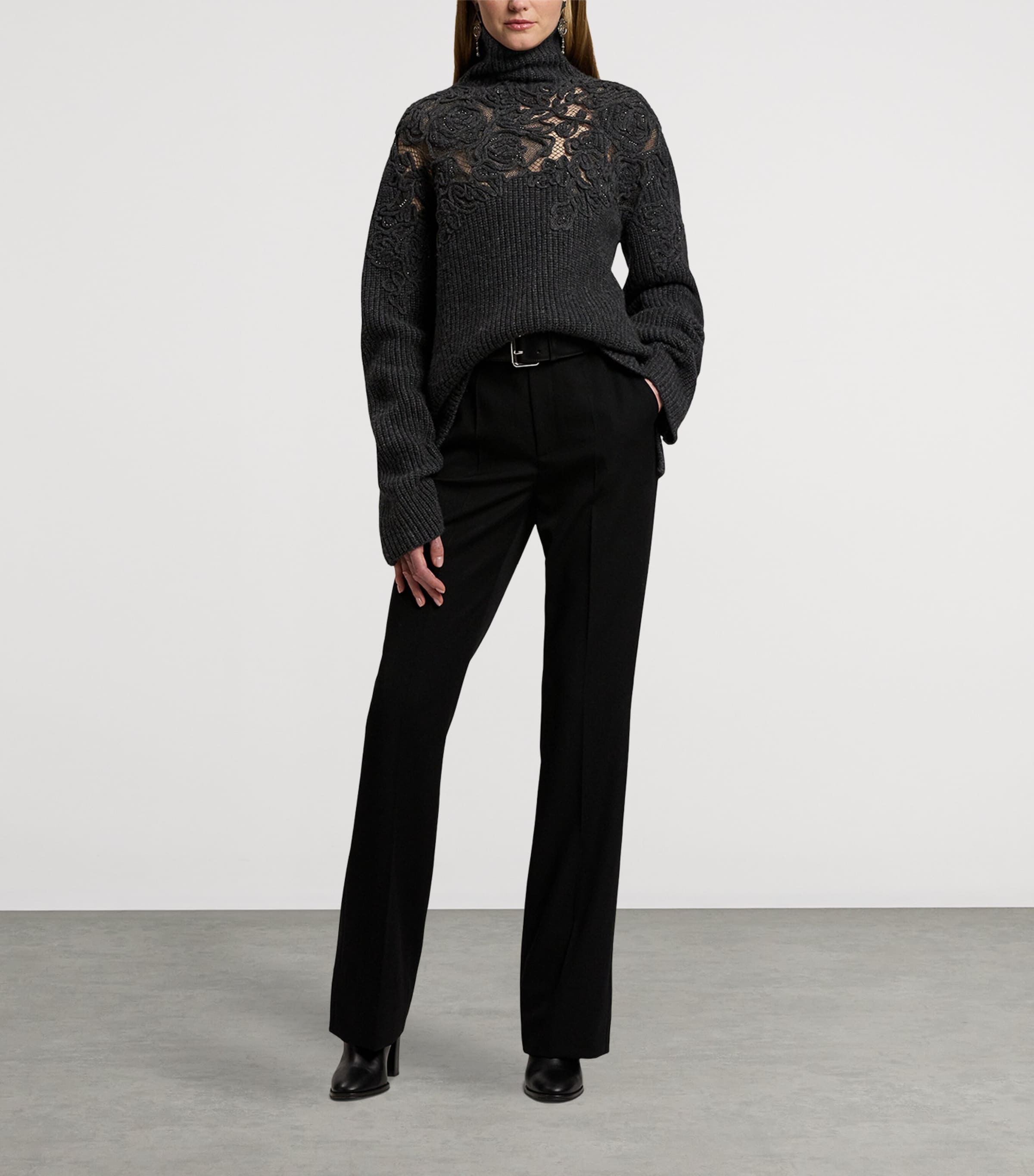 Cashmere Rollneck Sweater MEDIUM GREY MELANGE Image 5