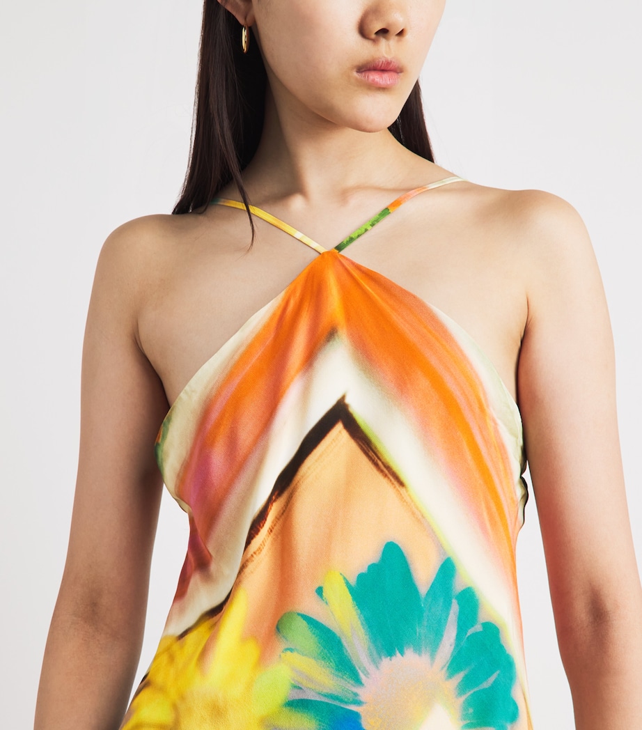 STAUD Womens Halterneck Cubism Maxi Dress Sprblm Scf Sbsr Image 5
