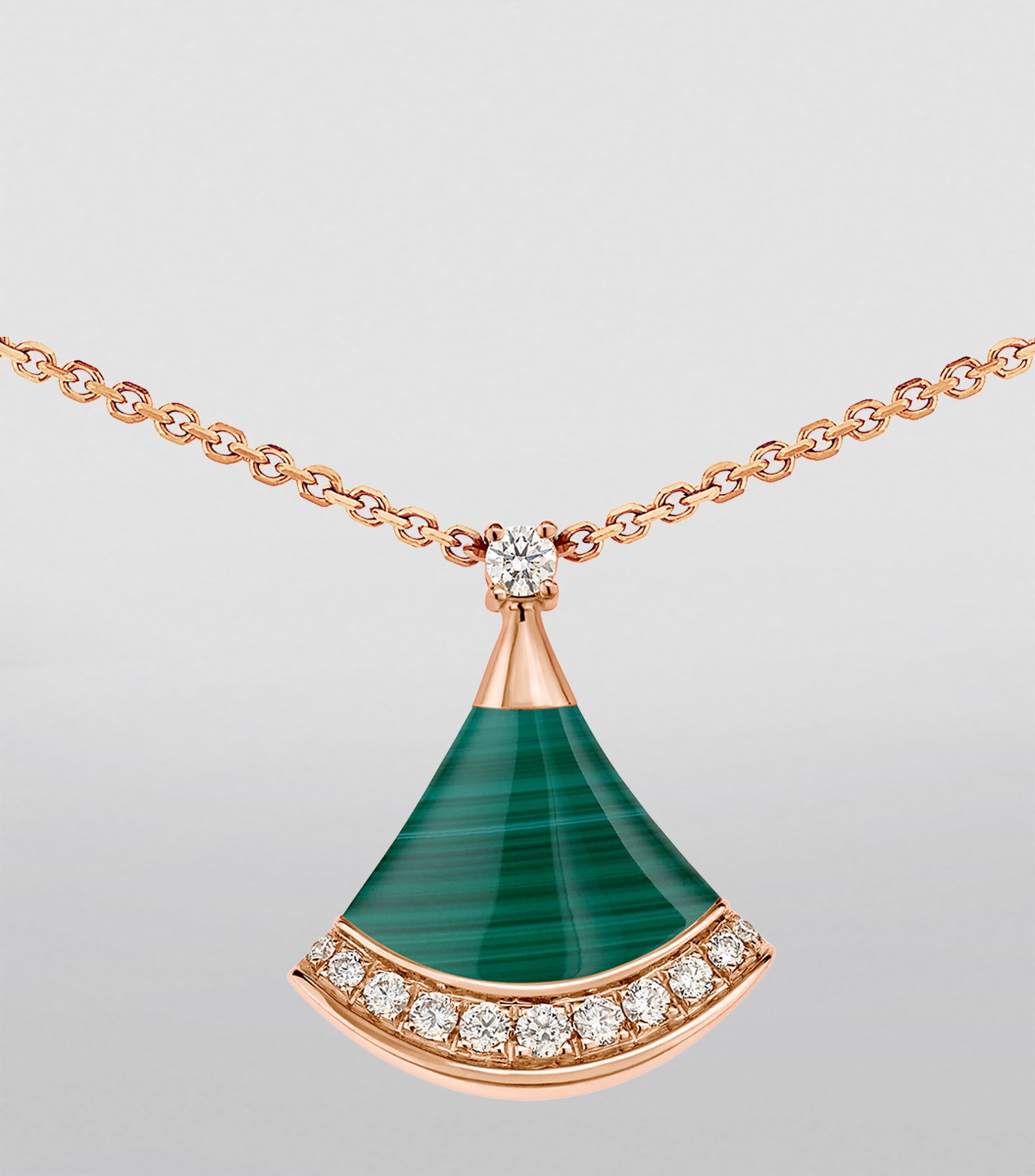 Rose Gold, Diamond and Malachite Divas' Dream Necklace PINK GOLD Image 6
