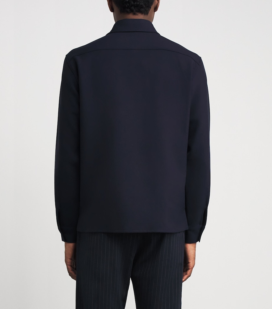 Sandro Paris Mens Straight-Fit Shirt Navy Blue Image 5