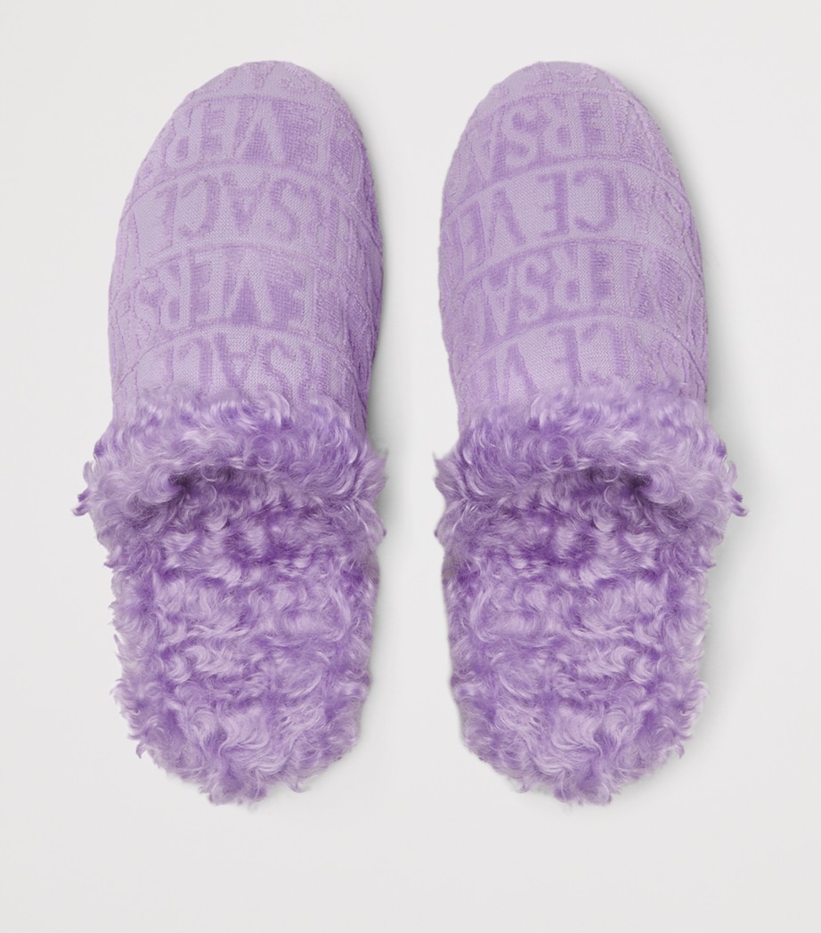 Faux Fur Monogram Slippers CAMEL Image 2