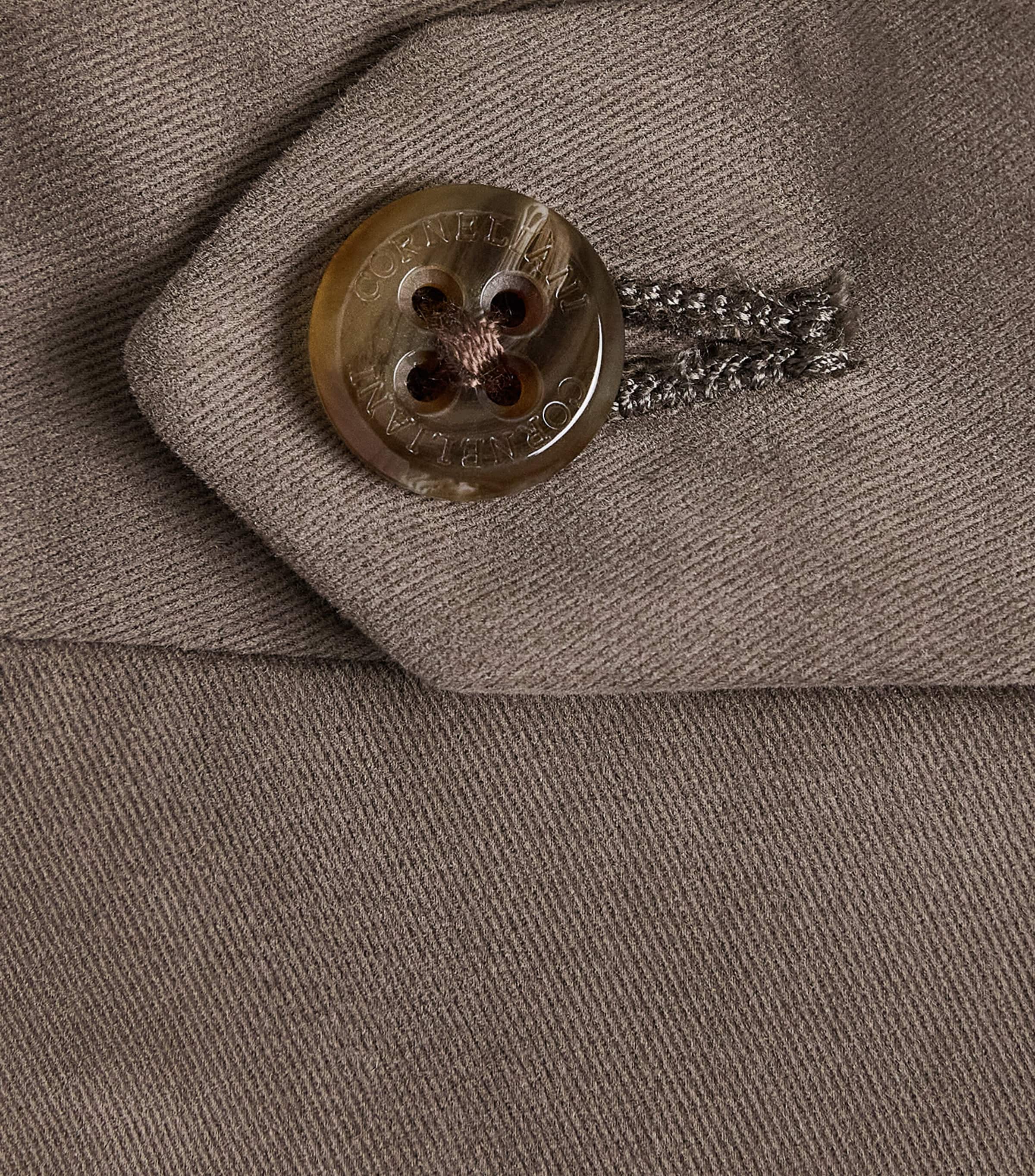 Corneliani Mens Stretch-Cotton-Cashmere Trousers Natural / Beige Image 6