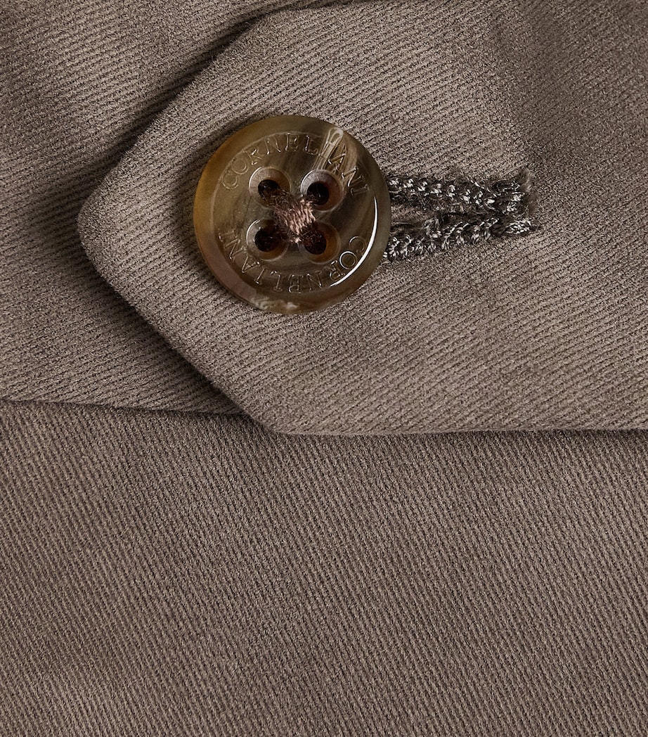 Corneliani Mens Stretch-Cotton-Cashmere Trousers Natural / Beige Image 6