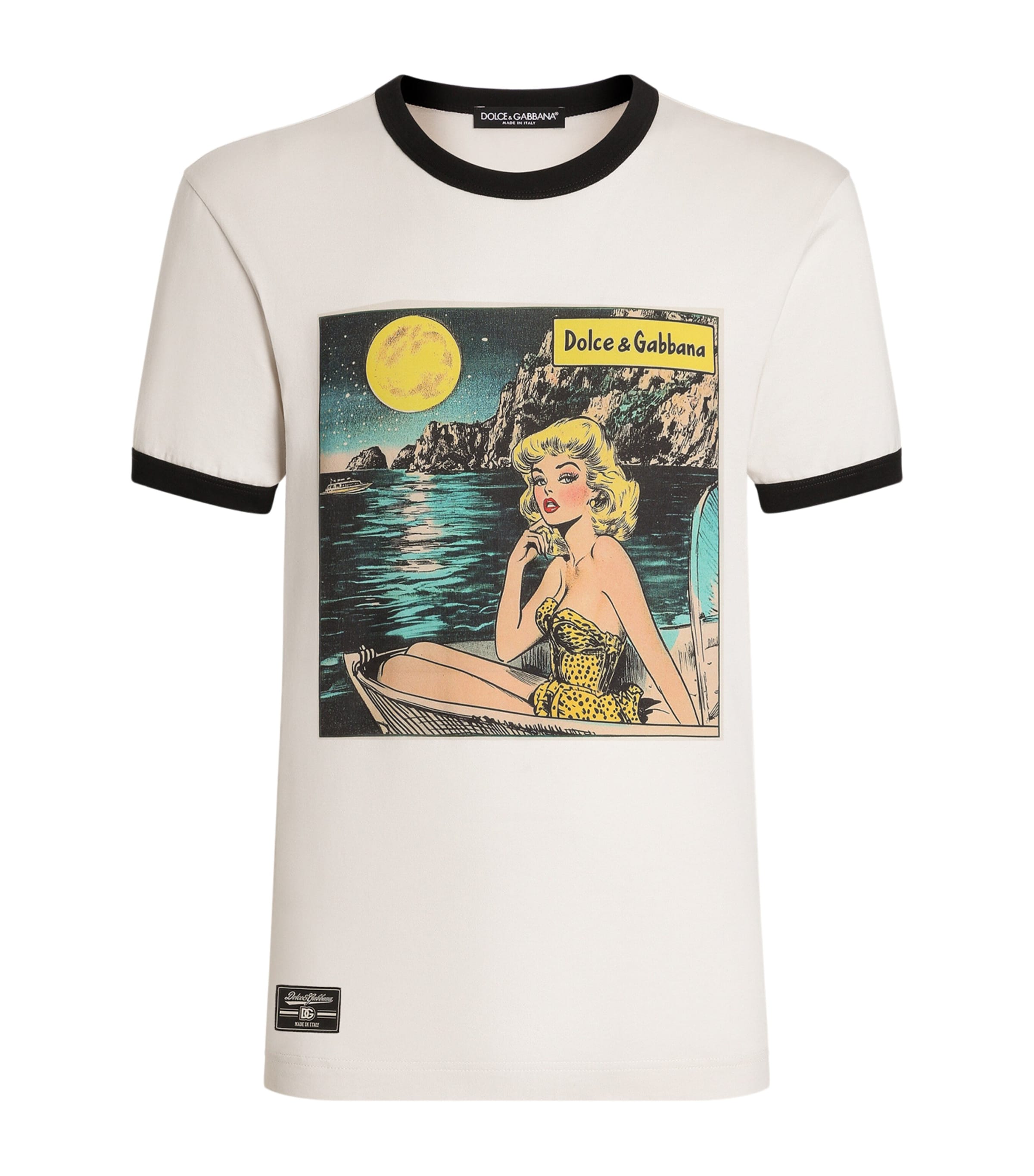 Dolce & Gabbana Crew Neck Graphic Print T-shirt In Neutral