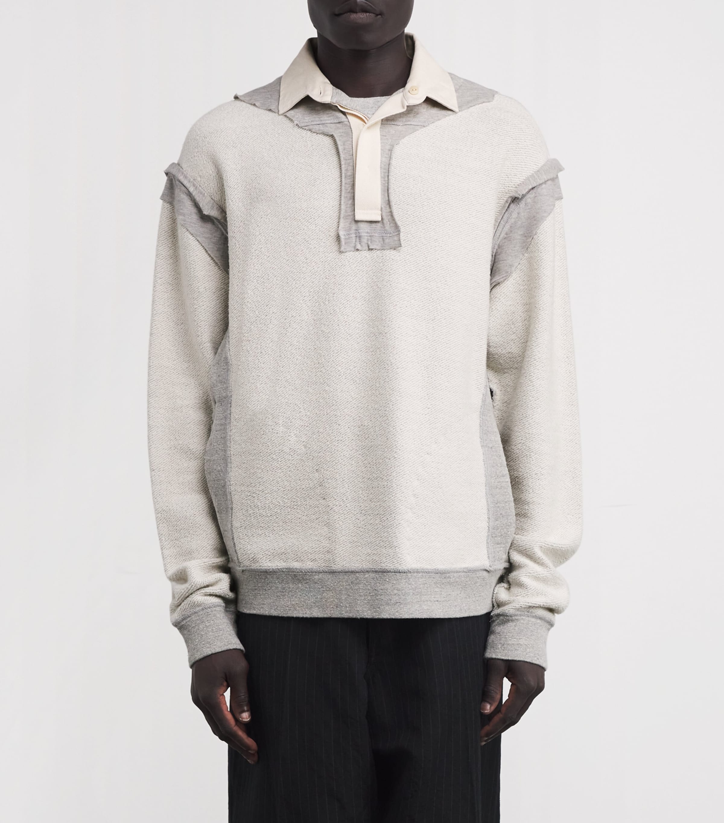【MAISON MARGIELA】お買得★Cotton Reversed Polo スウェット Maison Margiela Cotton Four Stitch Reversed Polo Sweatshirt