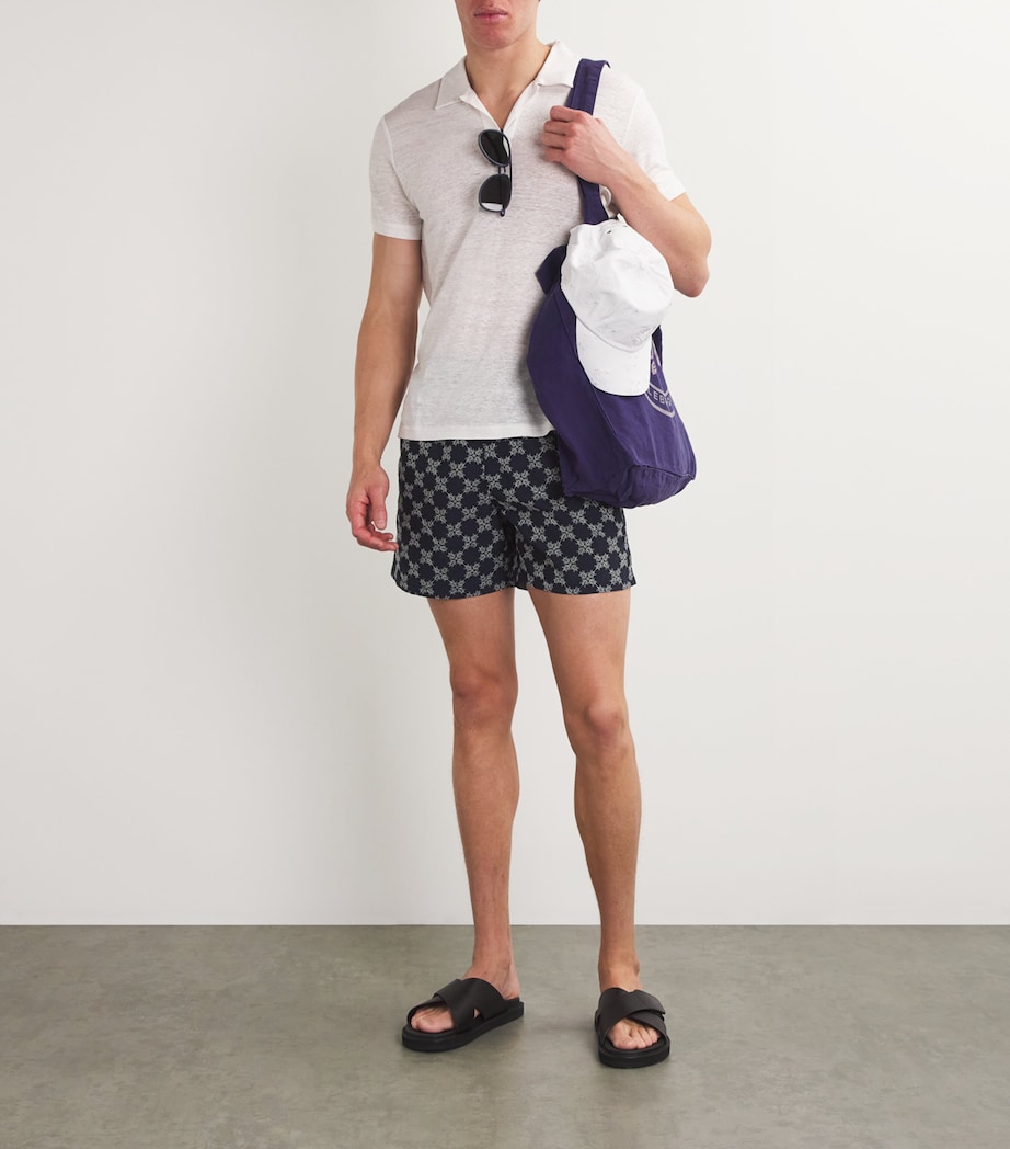 Diamond Turtle Embroidered Mistral Swim Shorts 390 NAVY Image 4