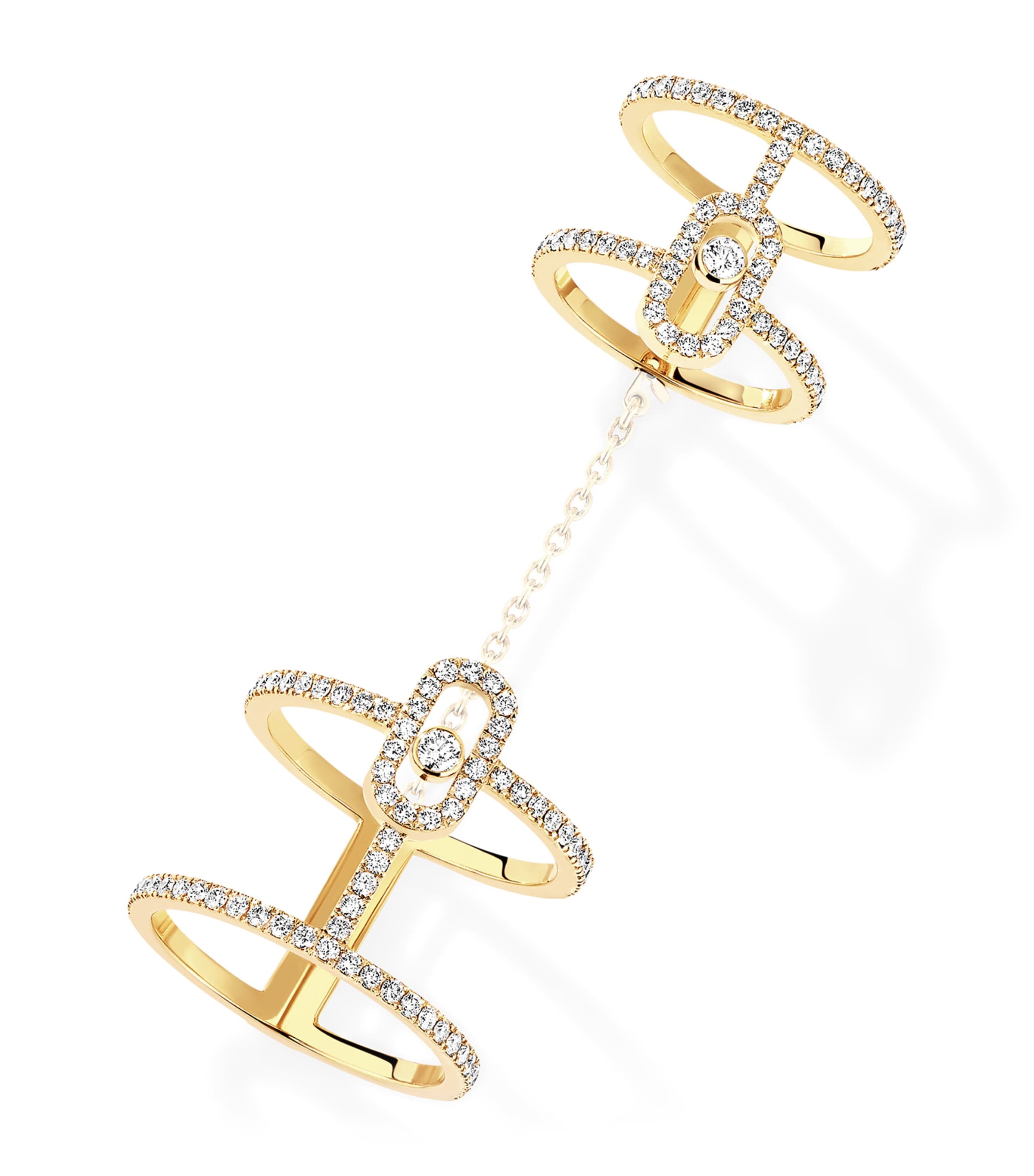 Messika Move Uno Yellow Gold and Diamond Double Ring Yellow Gold Image 1