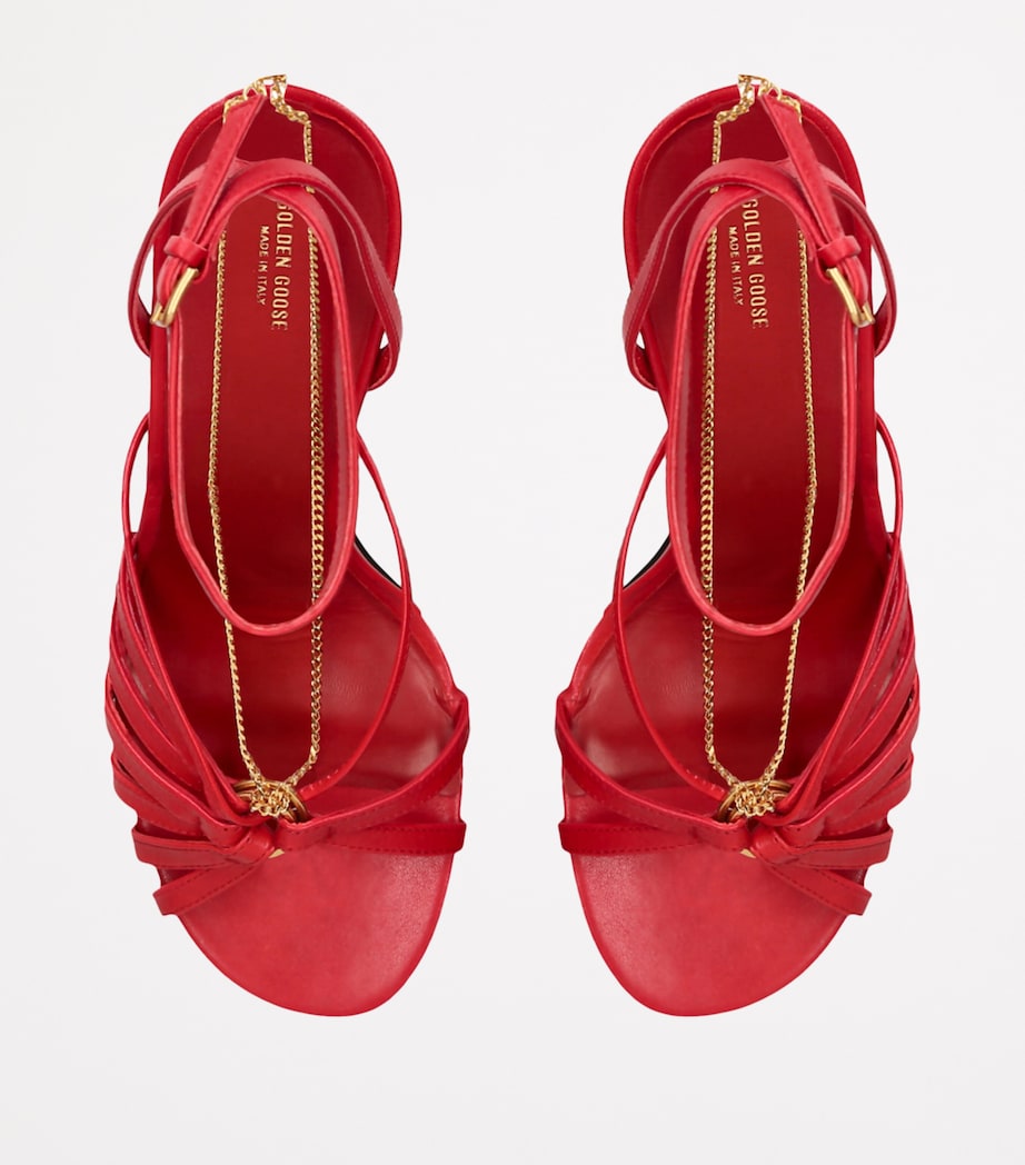 Leather Nico Heeled Sandals 90 RED Image 4