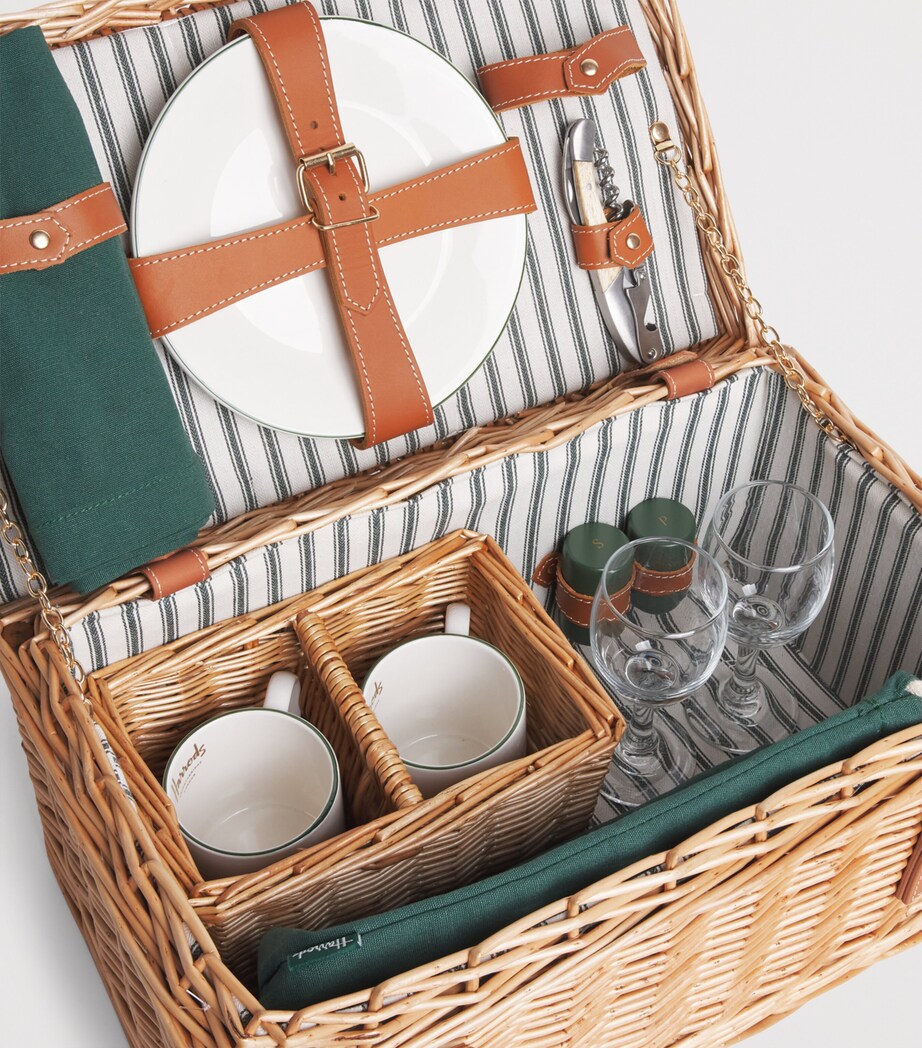 Harrods Fitted Picnic Hamper for 2 Brown Image 4