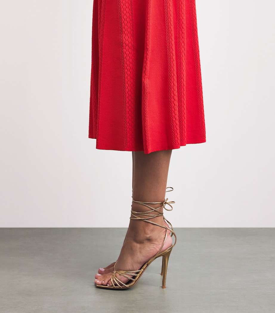 Sandro Paris Womens Knitted Midi Dress Red Image 5