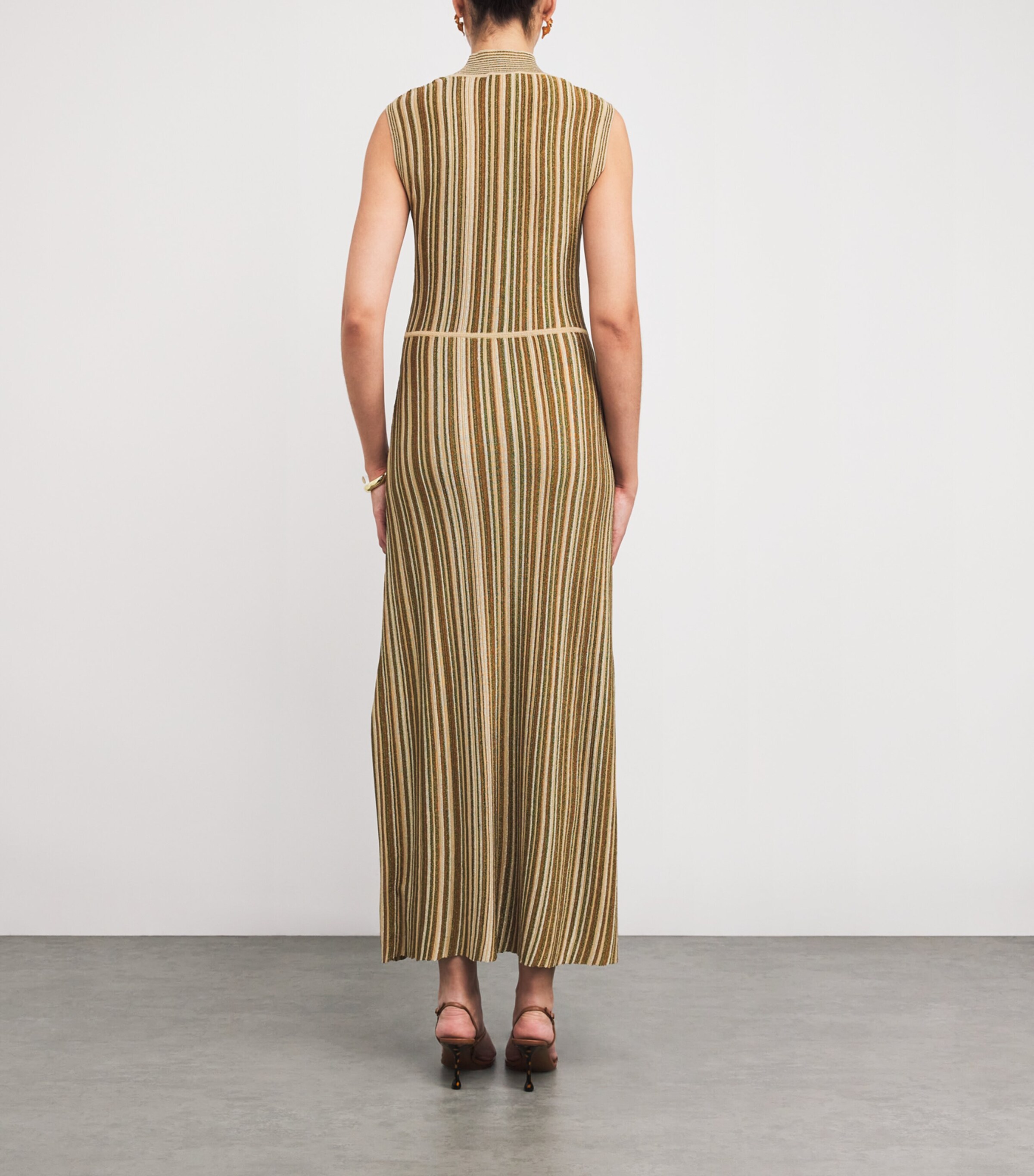 Stripe Anna Maxi Dress Y0195 GOLD/BRONZE Image 3