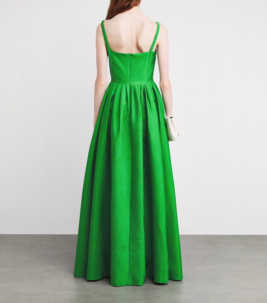Satin Mathilde Gown GREEN Image 3